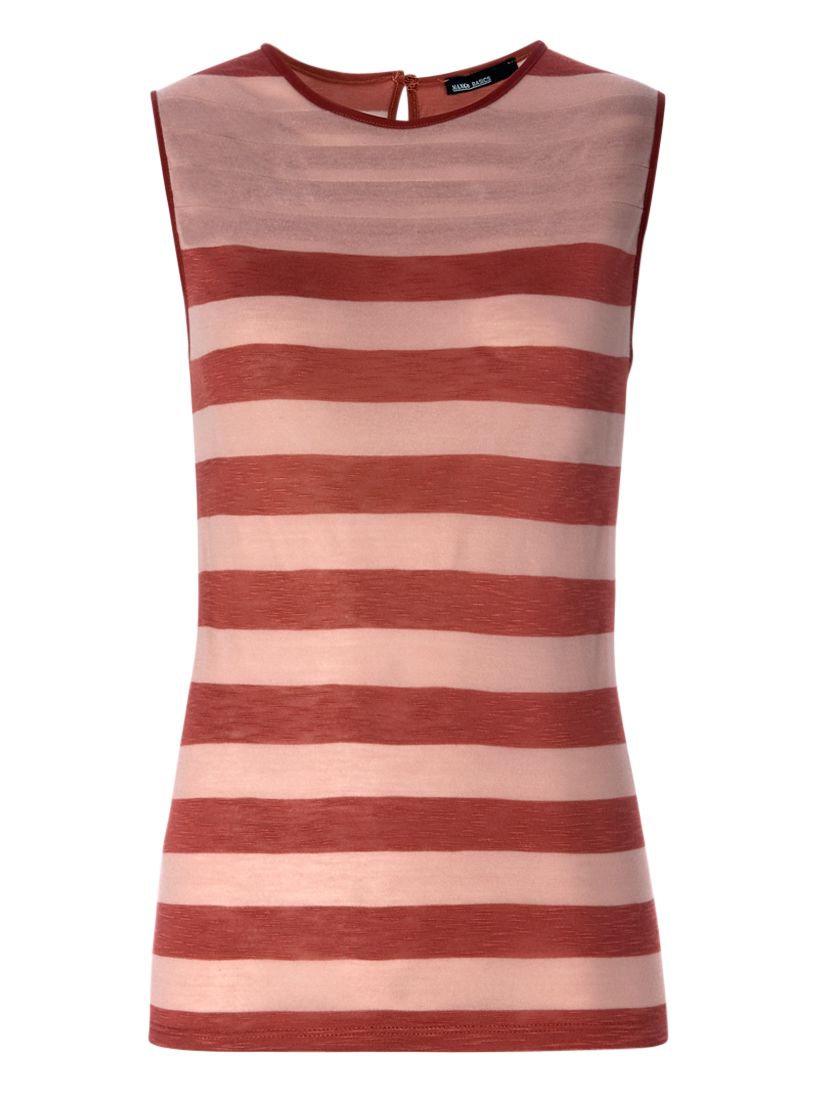 Stripe Slim-fit Sleeveless T-shirt, Rouge