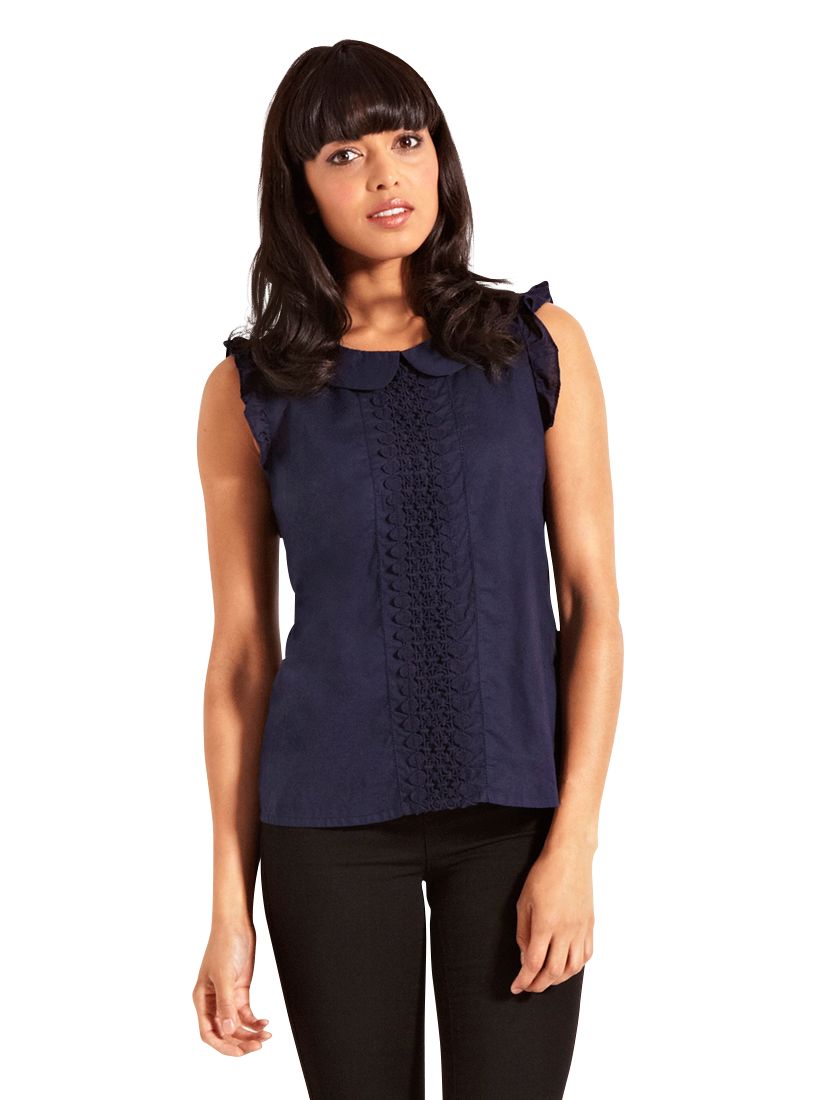 Peter Pan Collar Blouse, Navy