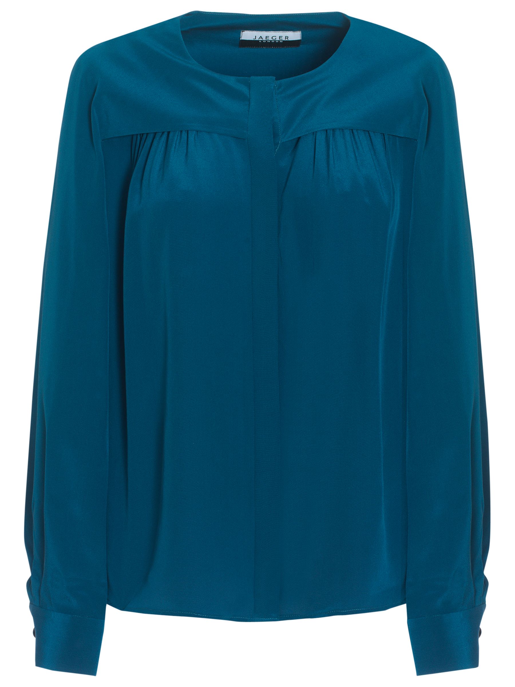 Jaeger London Yoke Front Blouse, Teal