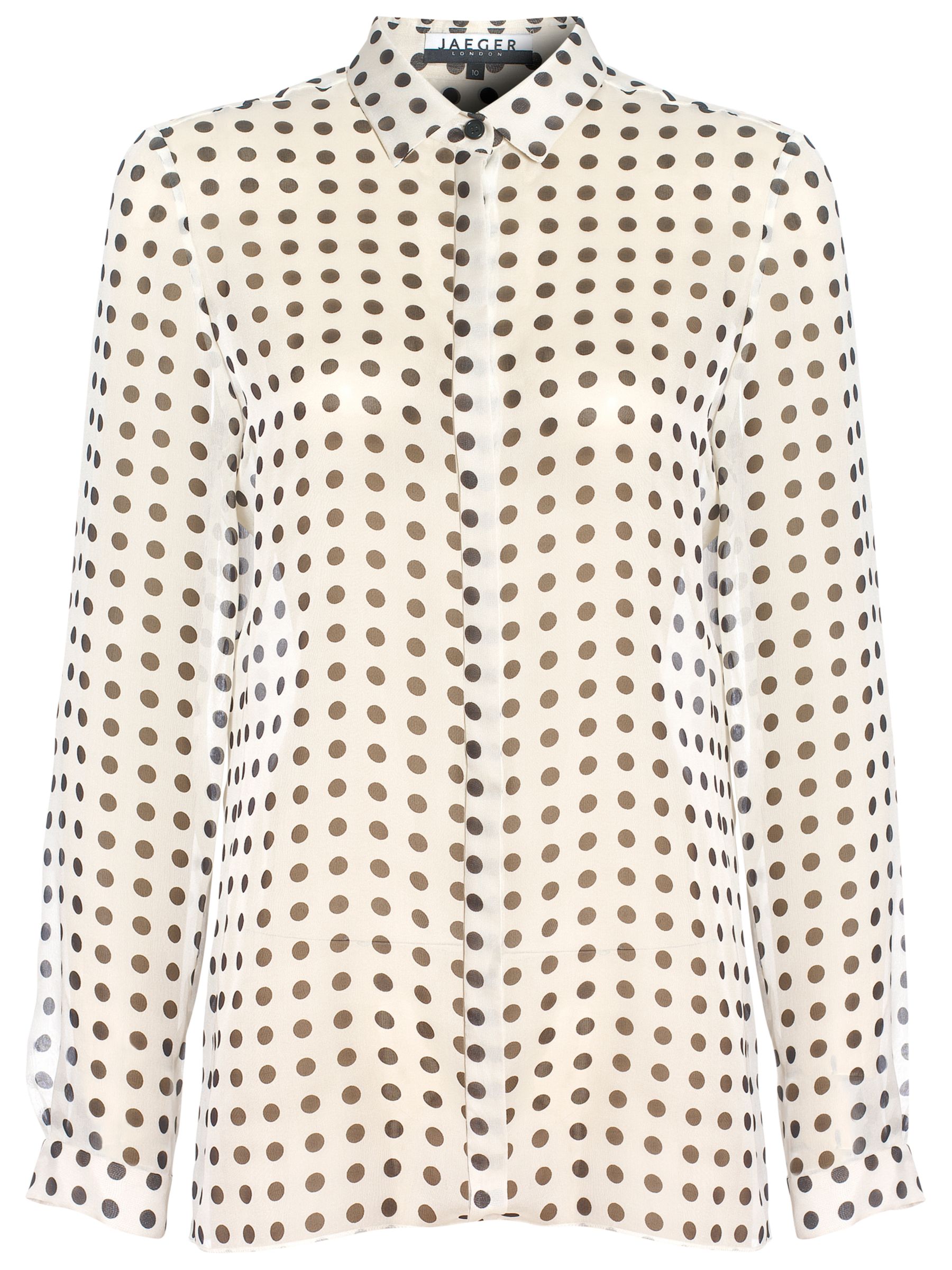 Jaeger London Polka Dot Silk Blouse, Ivory