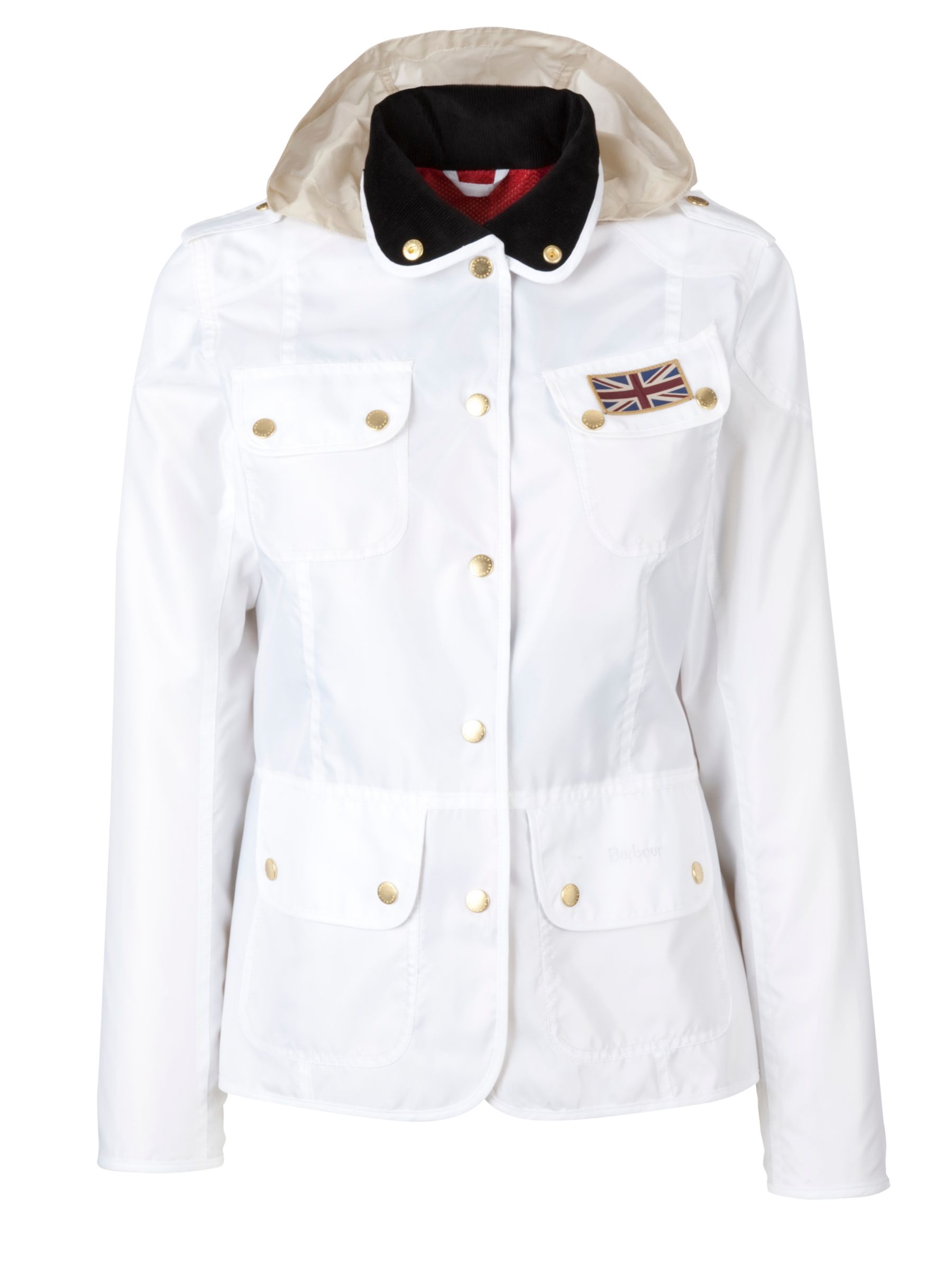 Barbour Union Flag Nylon Jacket, White at John Lewis