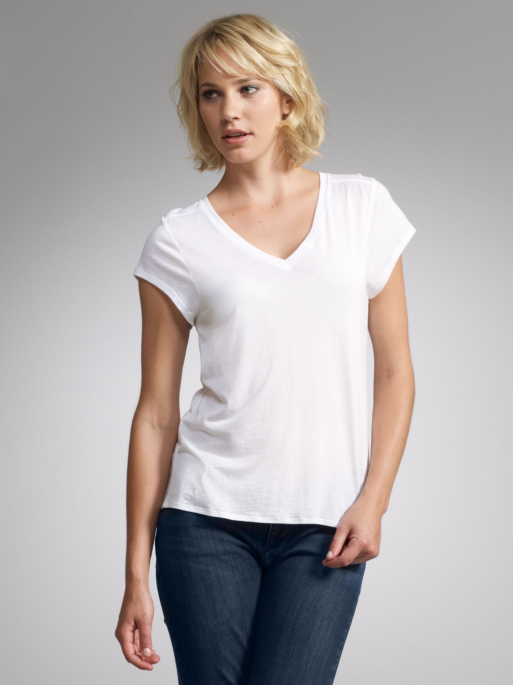 V-Neck T-Shirt, White