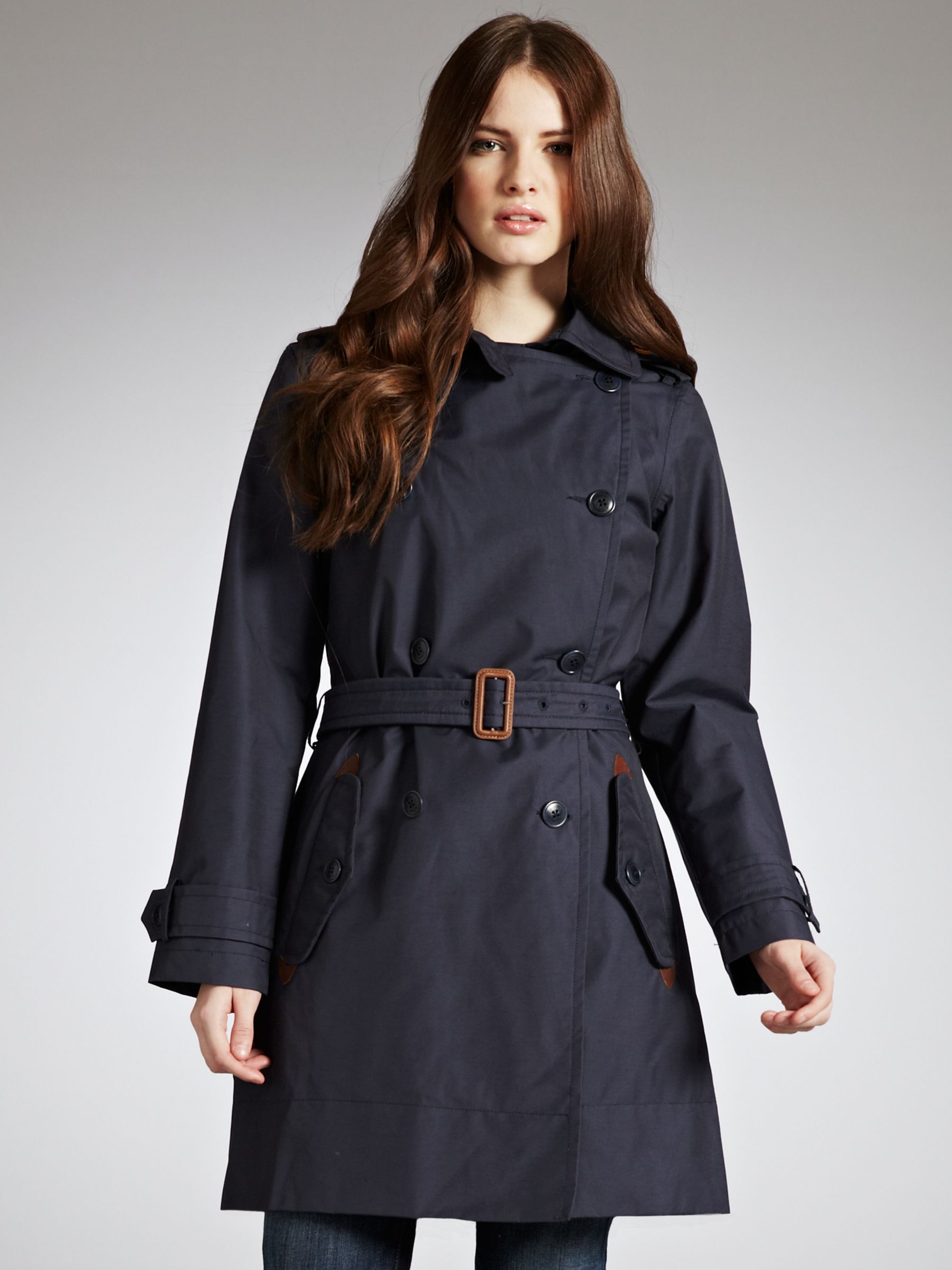 Aigle Double Breasted Trench Coat, Night at John Lewis
