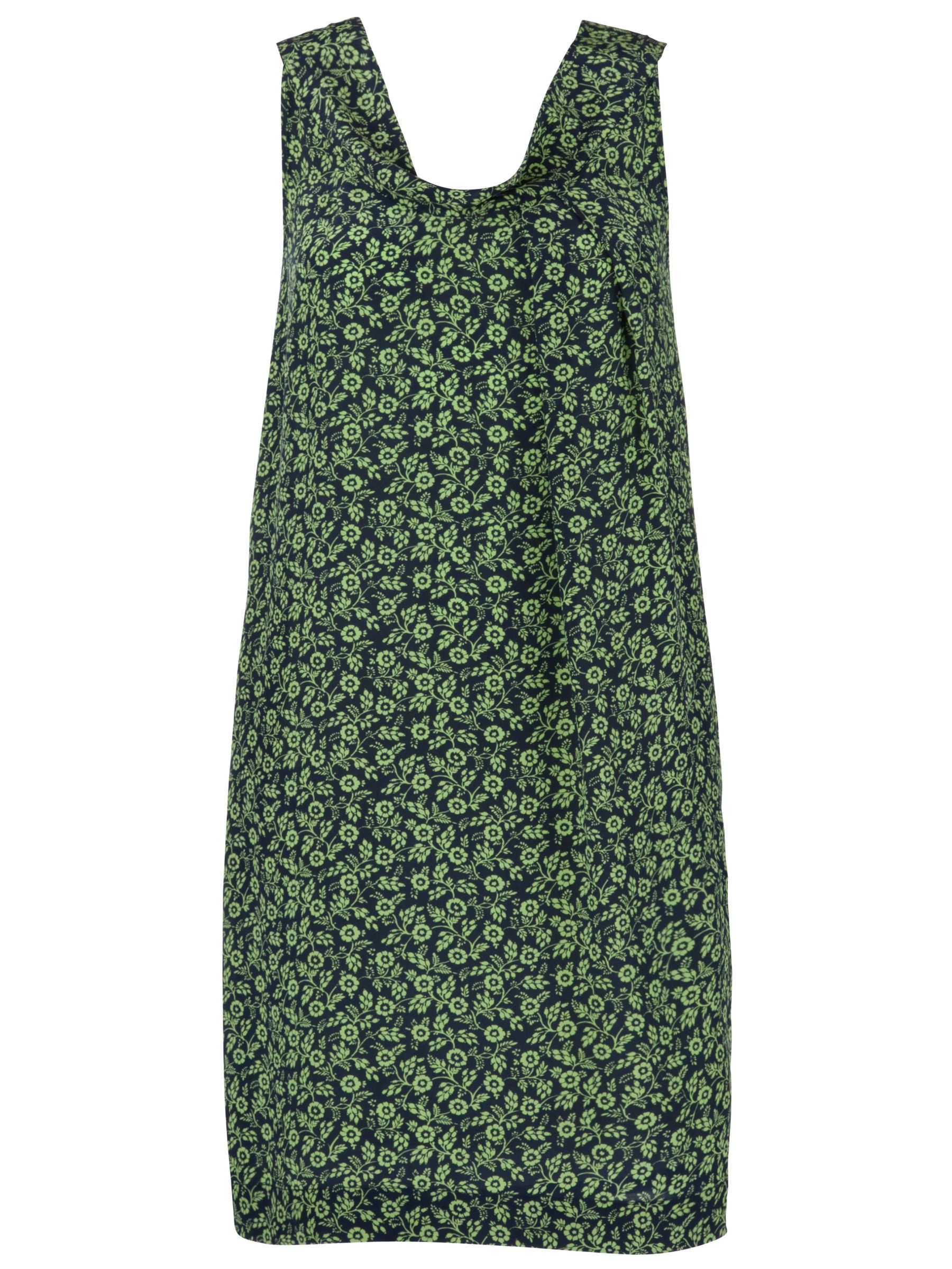 Farhi by Nicole Farhi Wood Block Floral Print Dress, Navy at John Lewis