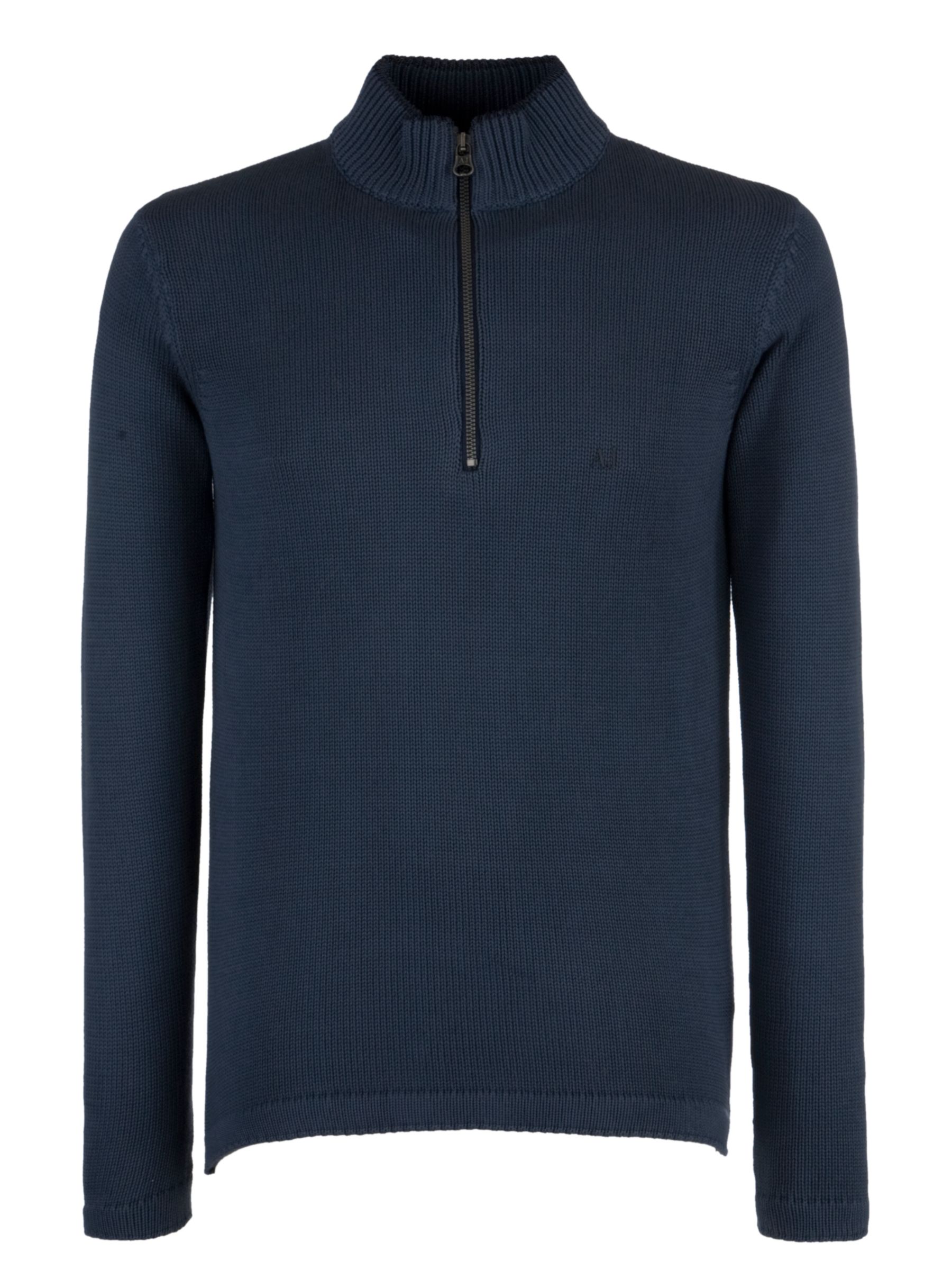 Armani Jeans Heavy Cotton Knit Jumper, Dark Blue at John Lewis