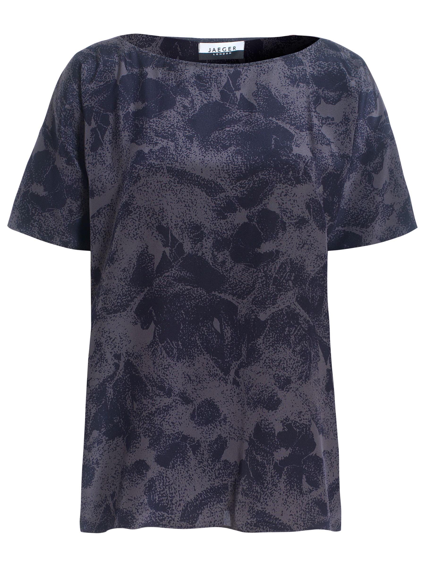 Jaeger London Pure SIlk Blouse, Navy