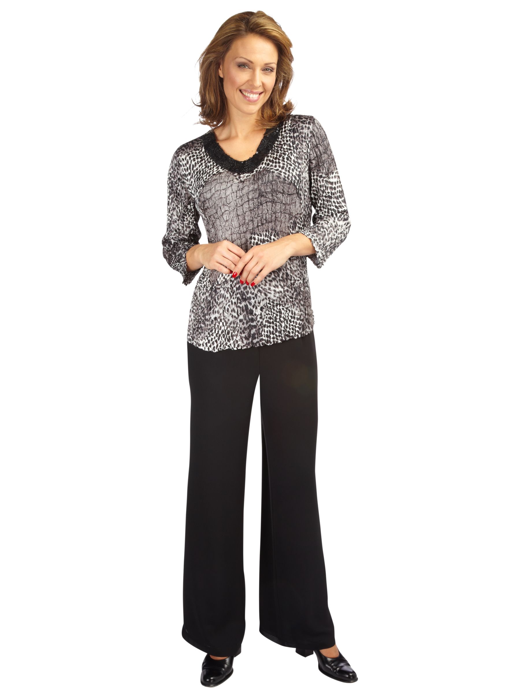 Windsmoor Animal Print Beaded Top, Multi