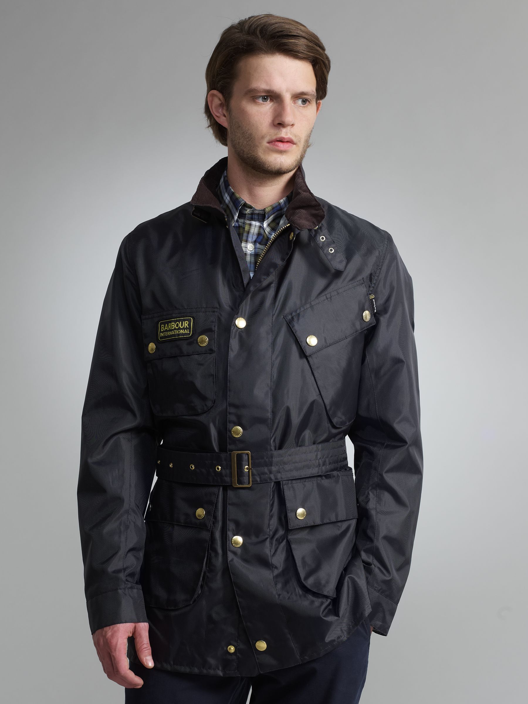 Barbour Nylon International Jacket, Navy at John Lewis