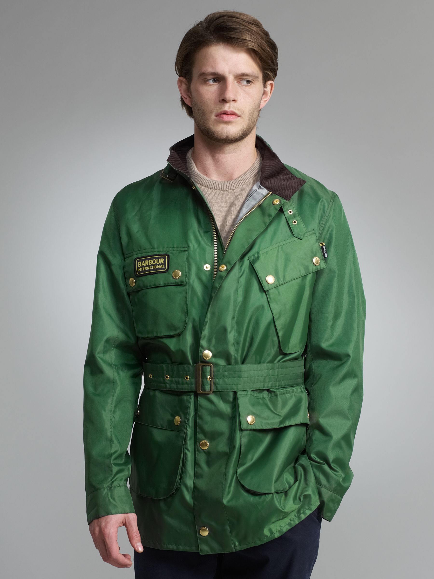 Barbour Nylon International Jacket, Green at John Lewis