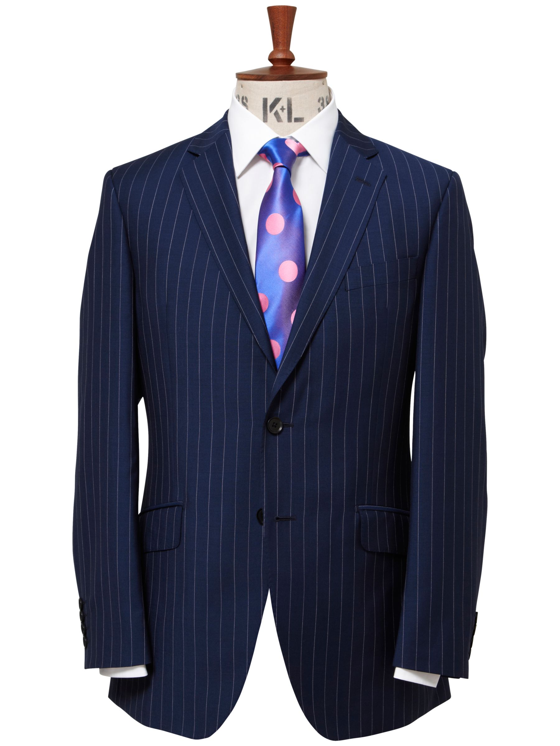 Richard James Mayfair Wide Stripe Suit Jacket, Navy at John Lewis
