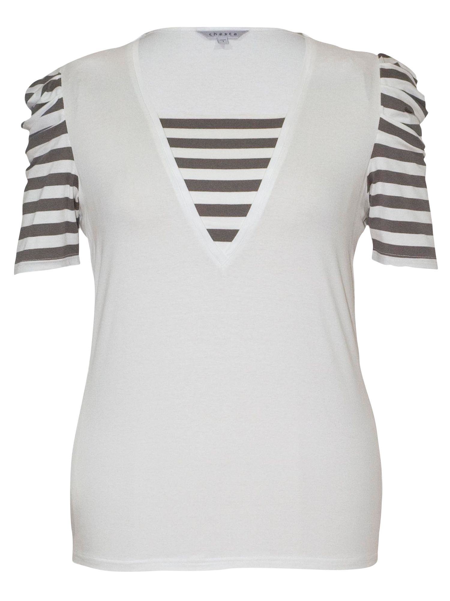 Stripe Trim T-Shirt, Ivory