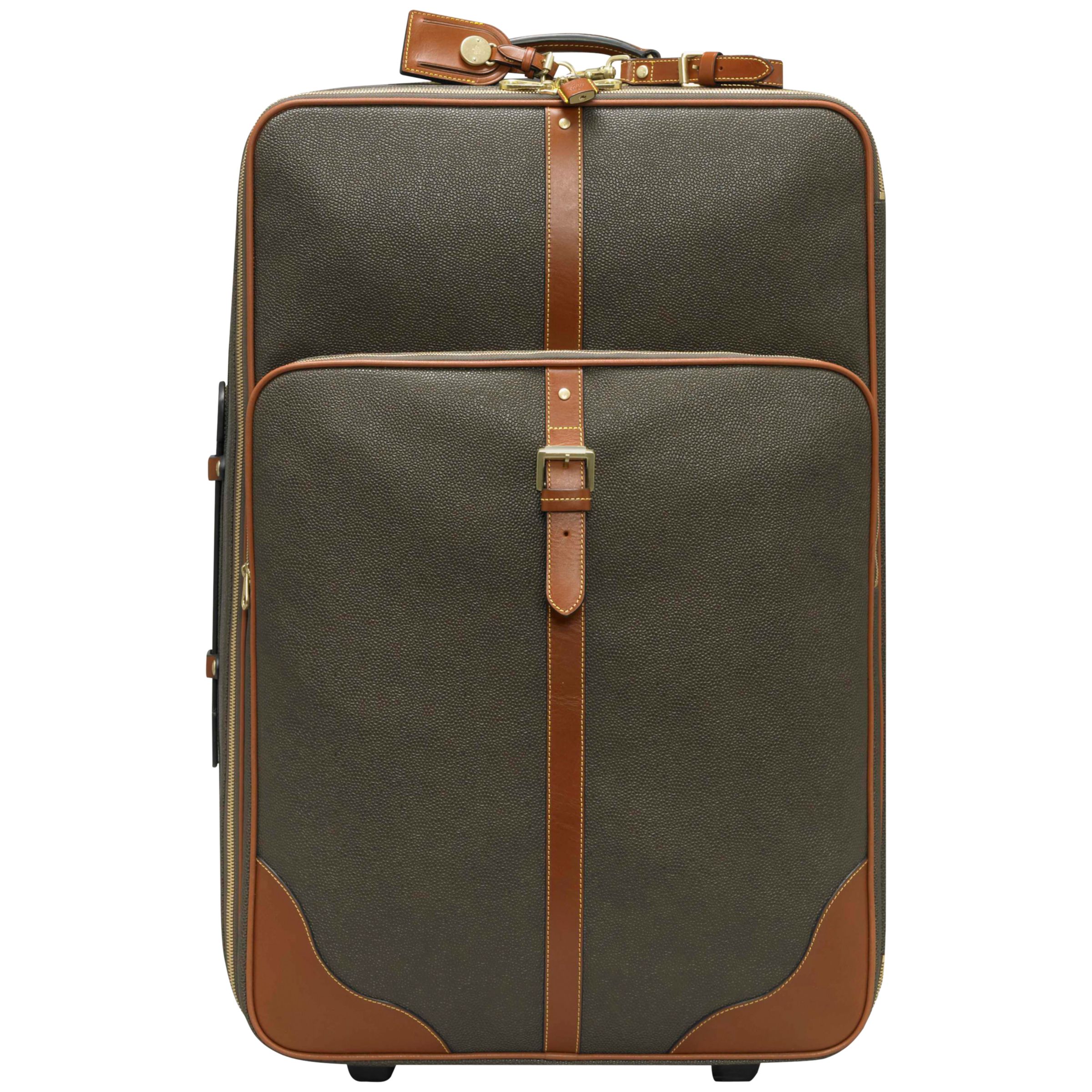 Mulberry Scotchgrain Leather Trim Suitcase, Mole/Cognac
