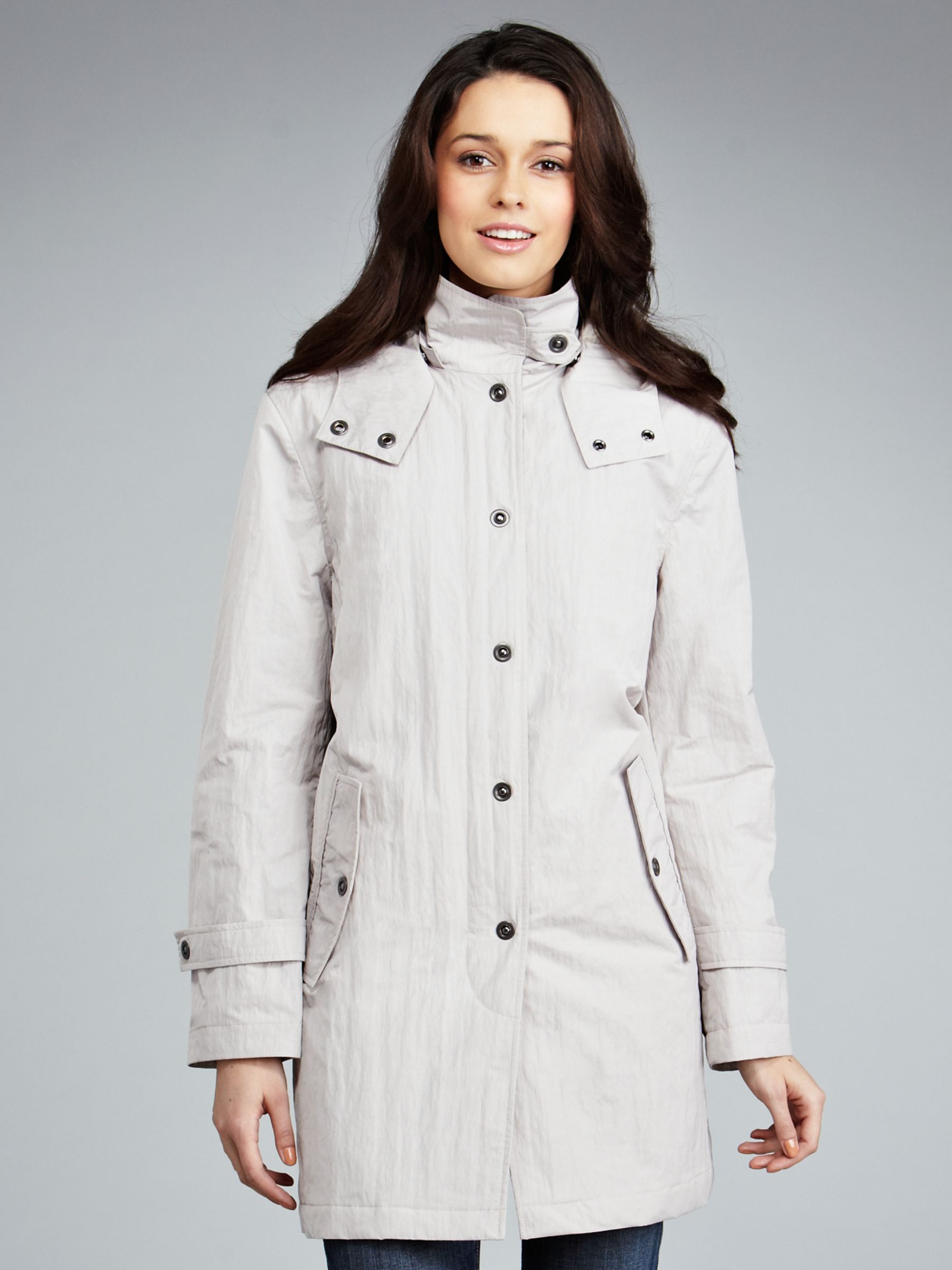 Four seasons hooded caban coat, stone