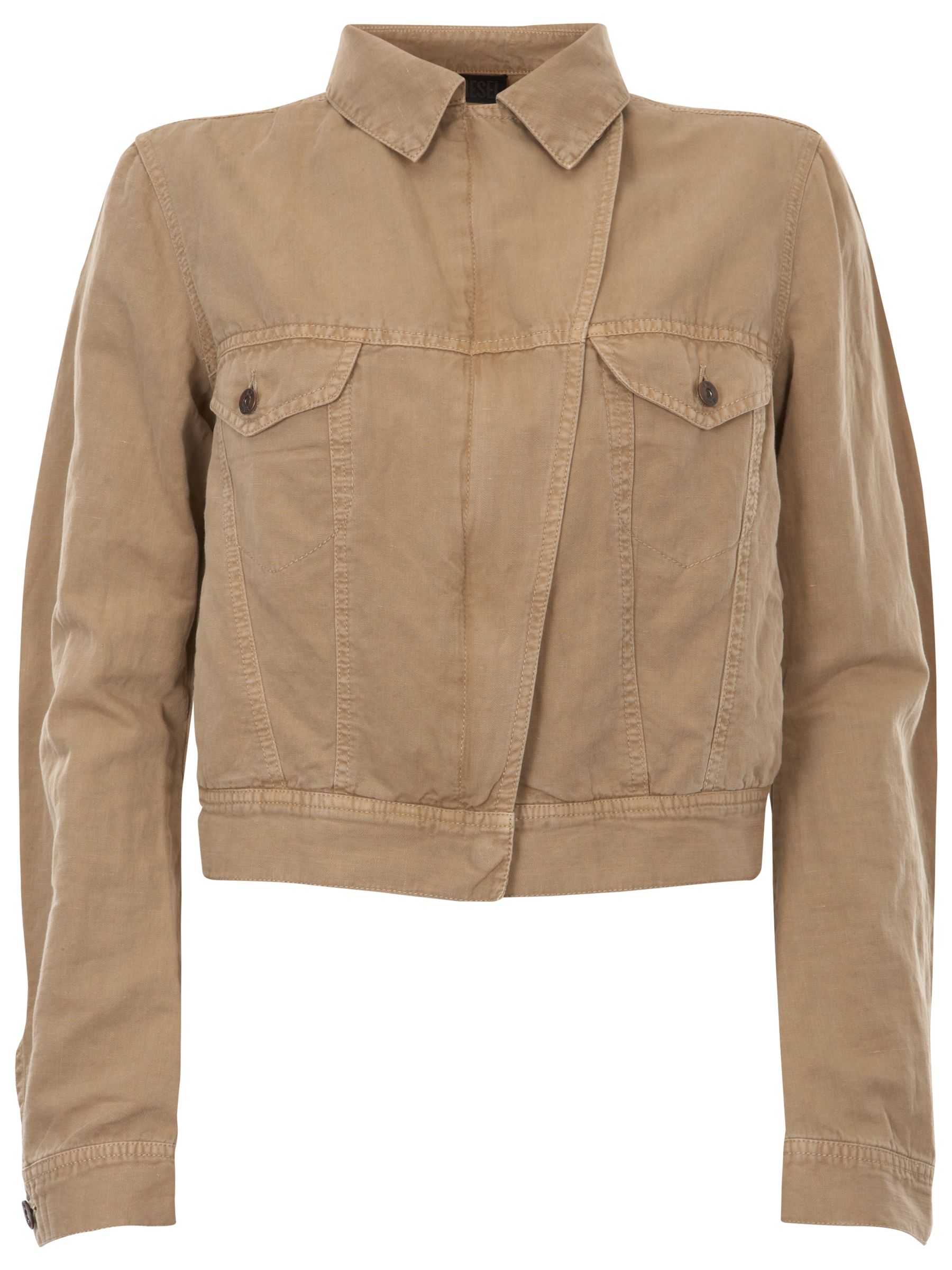 Diesel Diagonal Canvas Jacket, Stone at John Lewis