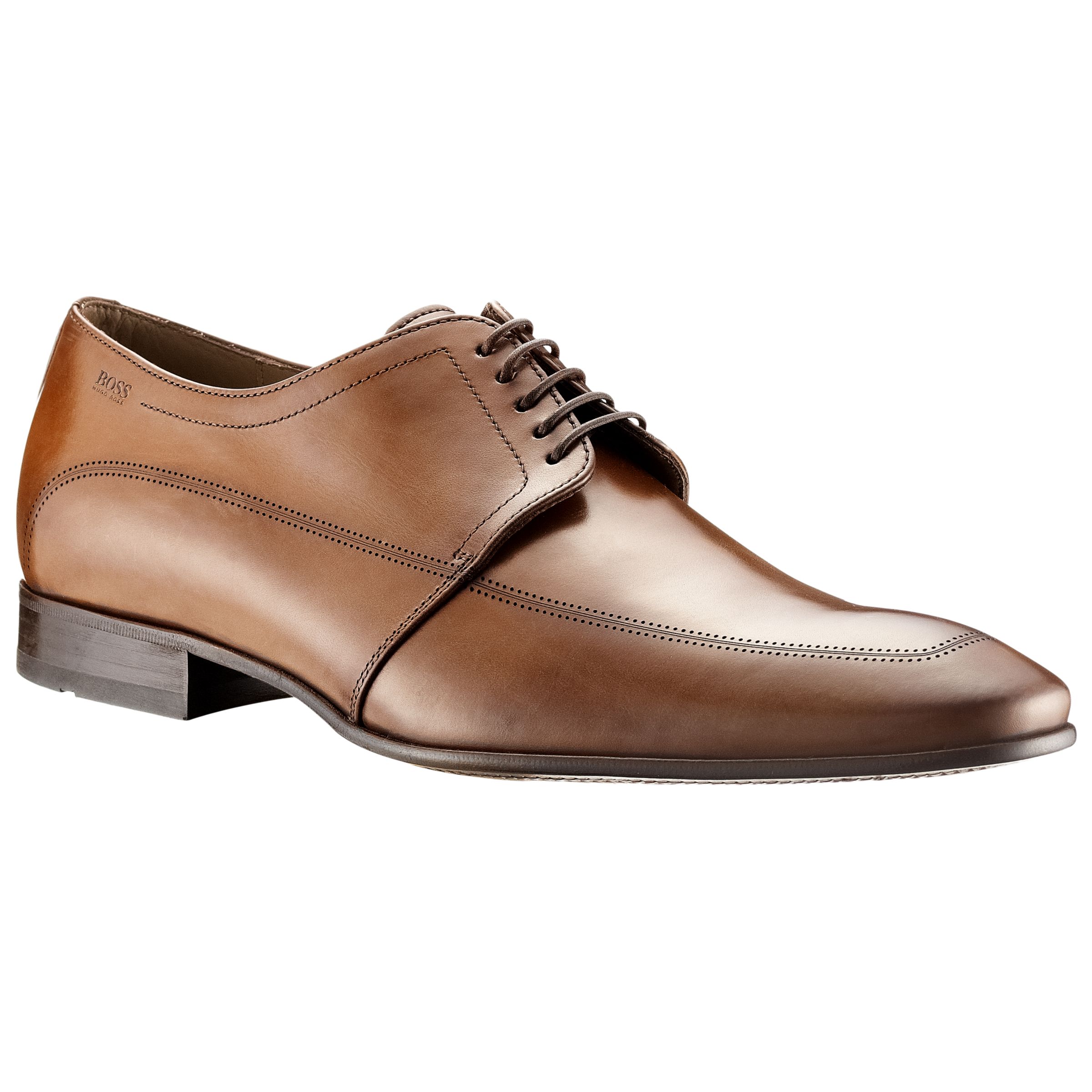Hugo Boss Charlos Leather Derby Shoes, Tan at John Lewis