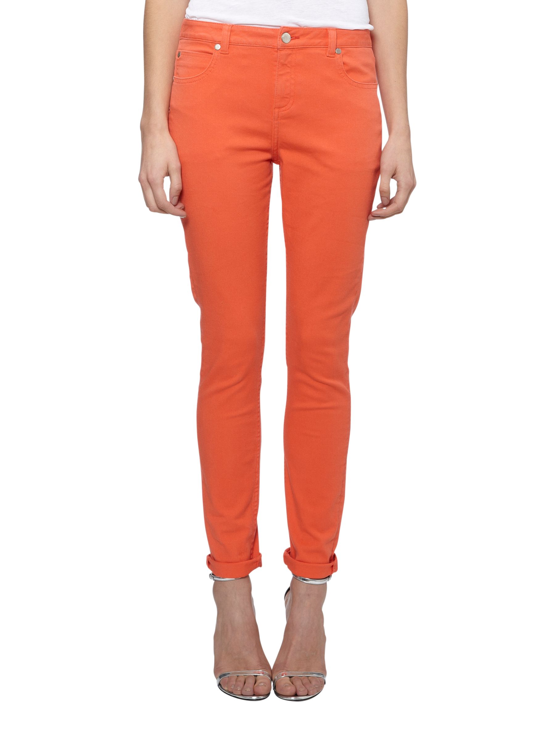 Whistles Charlie Coloured Skinny Jeans, Coral £80