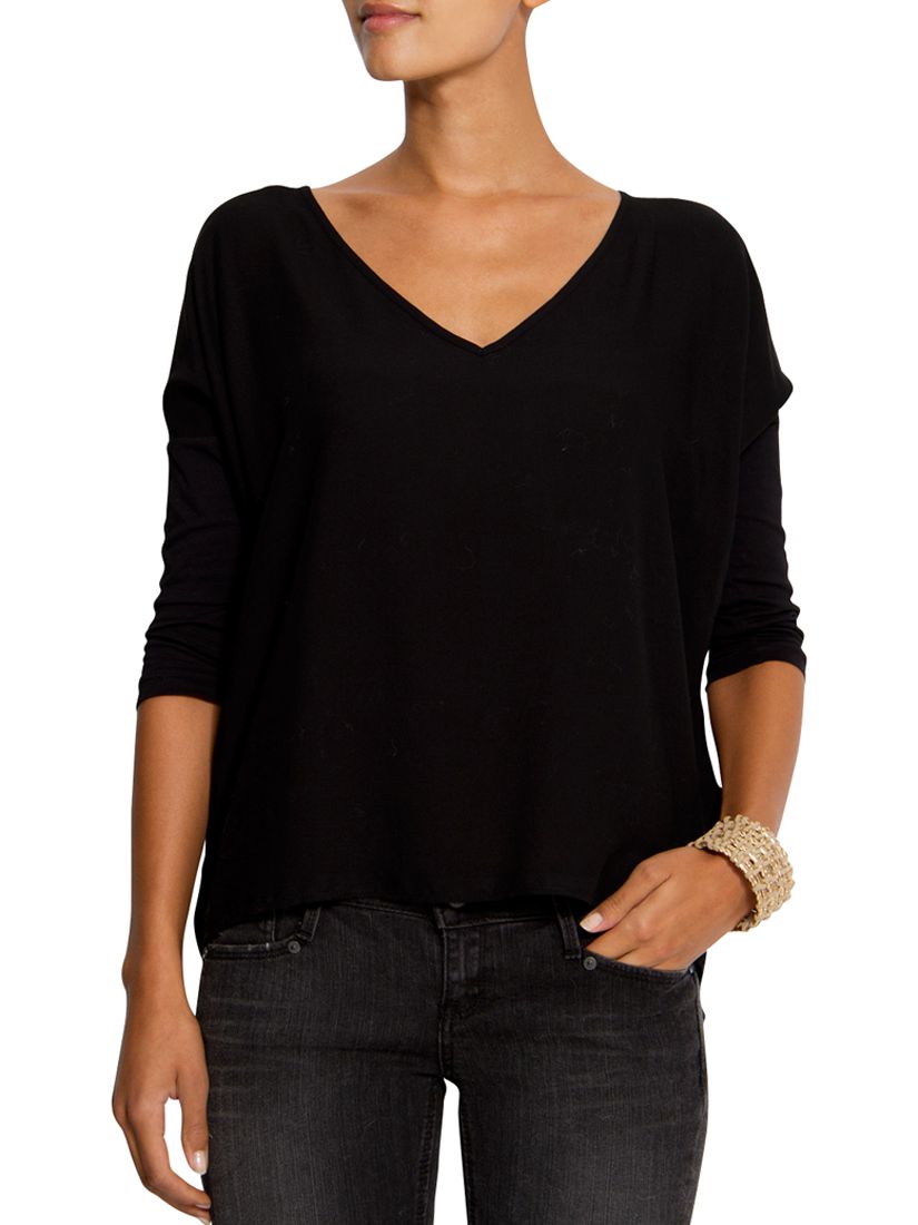 Mango Loose Fit Top, Black