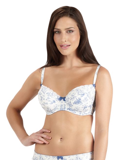 John Lewis Victoria Full Cup Bra, Blue/White