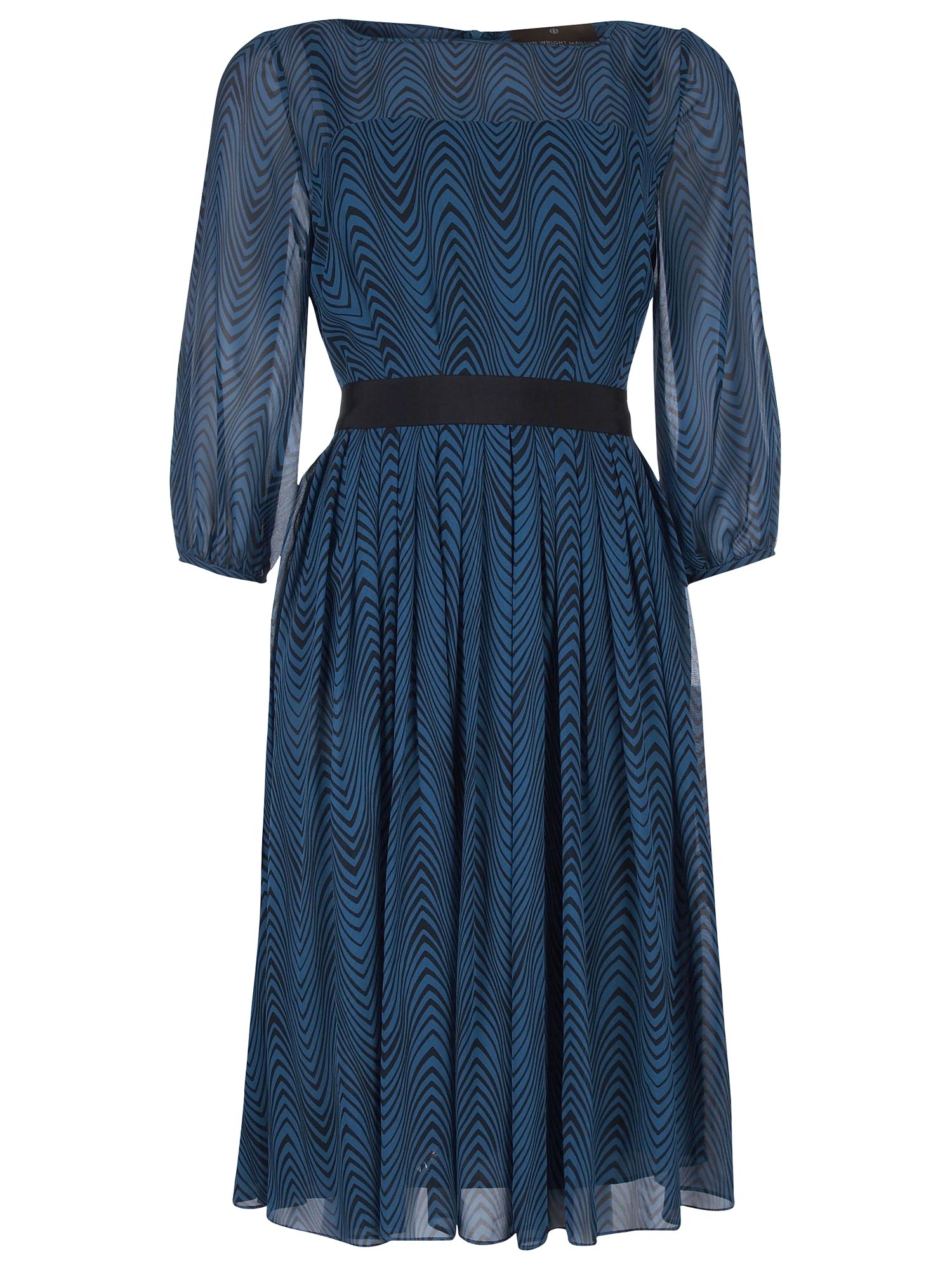 Fenn Wright Manson Petite Chevron Print Dress, Black/Blue