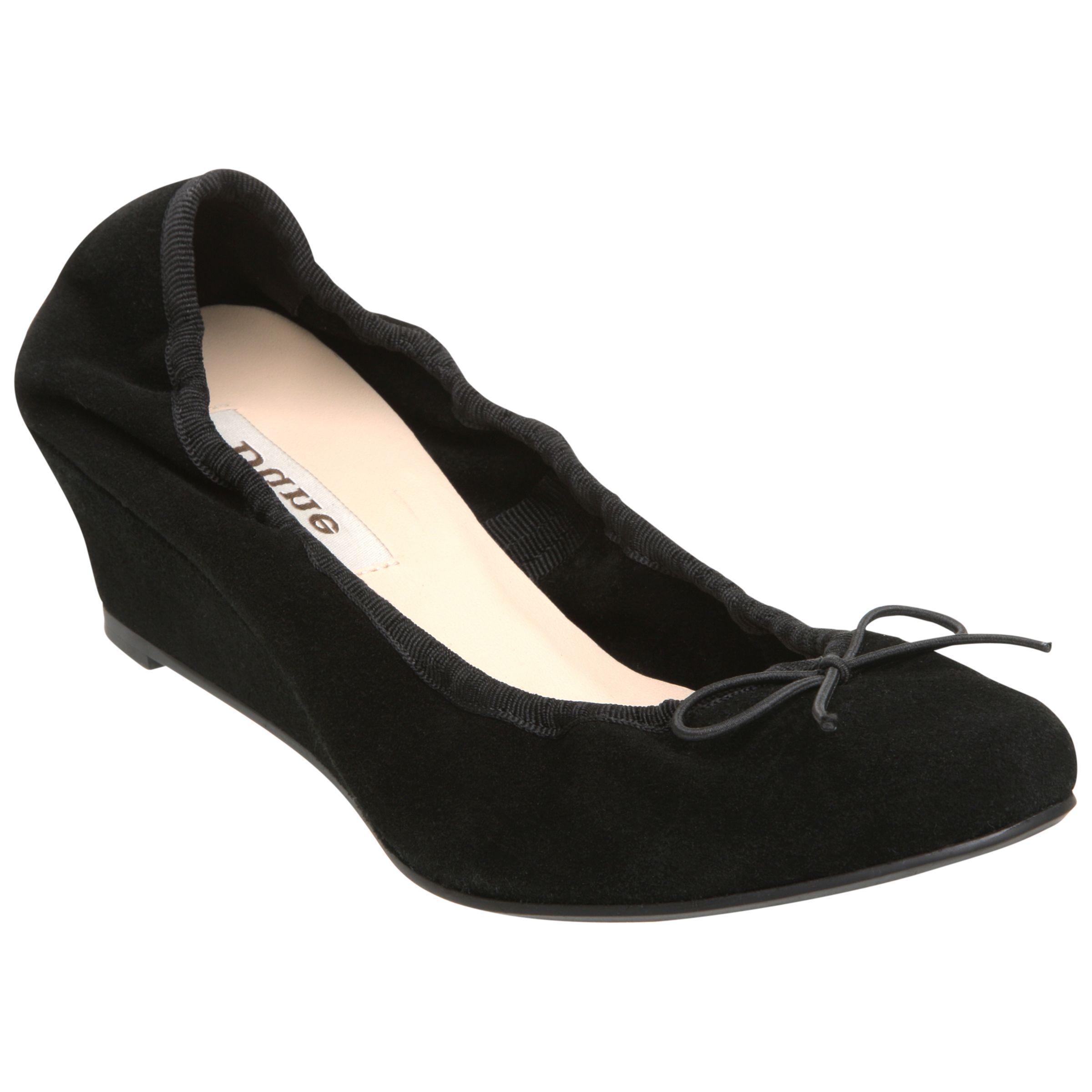 Dune Bramble Ballerina Wedges, Black