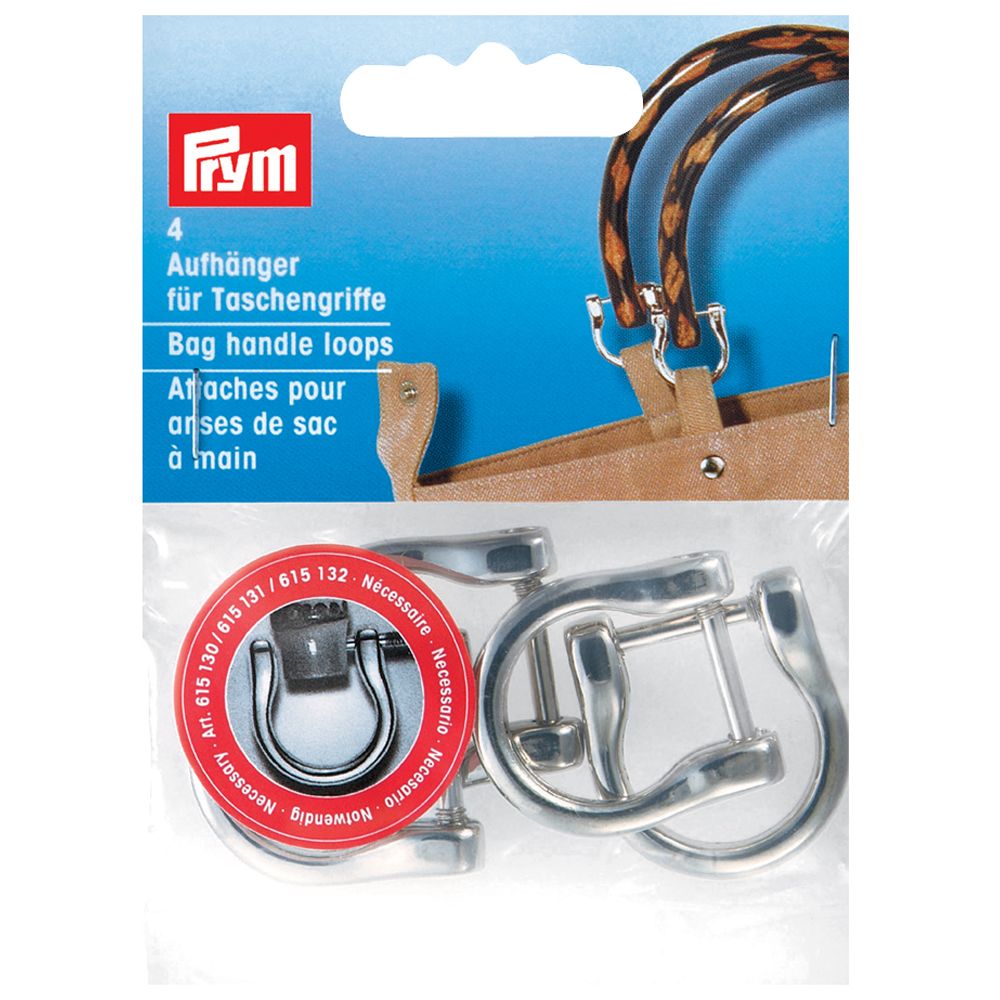 Prym Metal Bag Handle Shackle Clasps, Silver Effect, Pack of 4