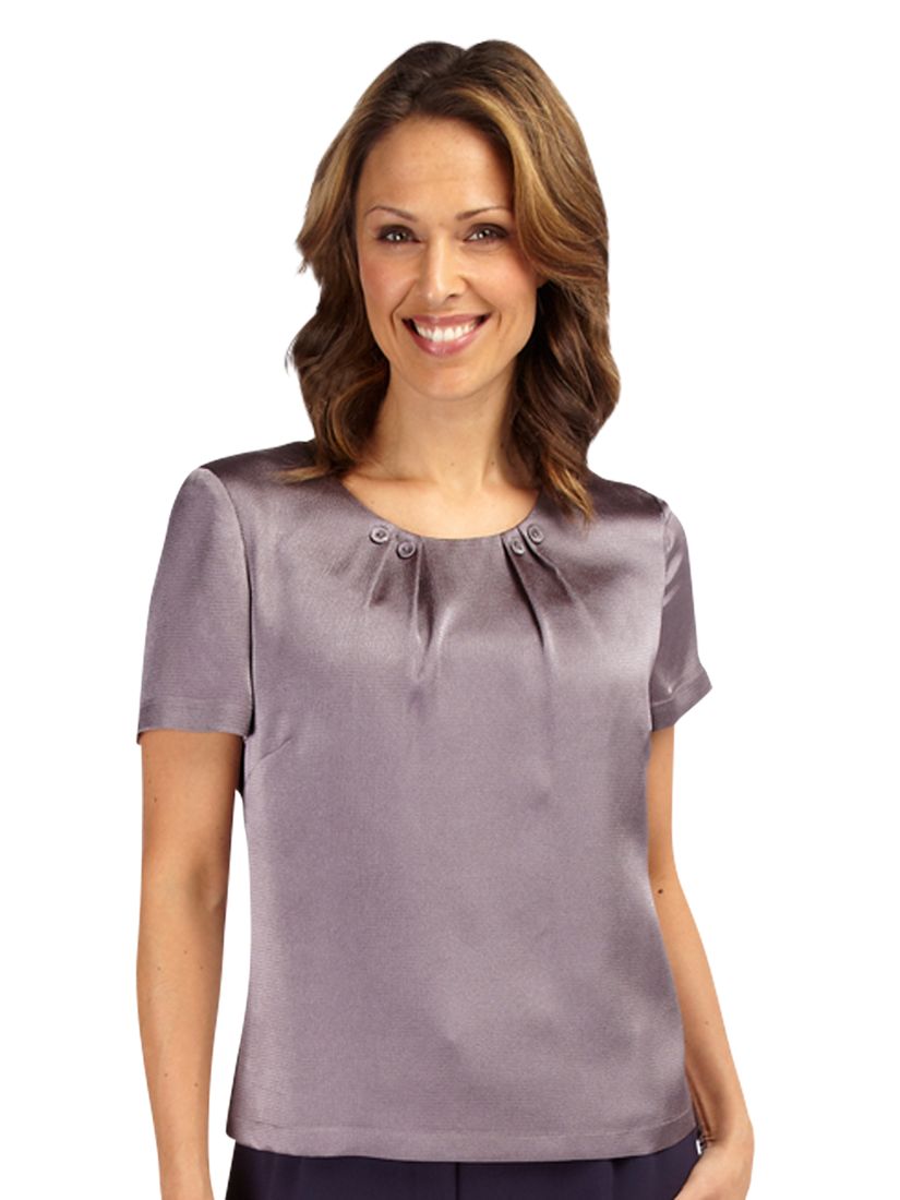 Windsmoor Pleated Satin Blouse, Charcoal