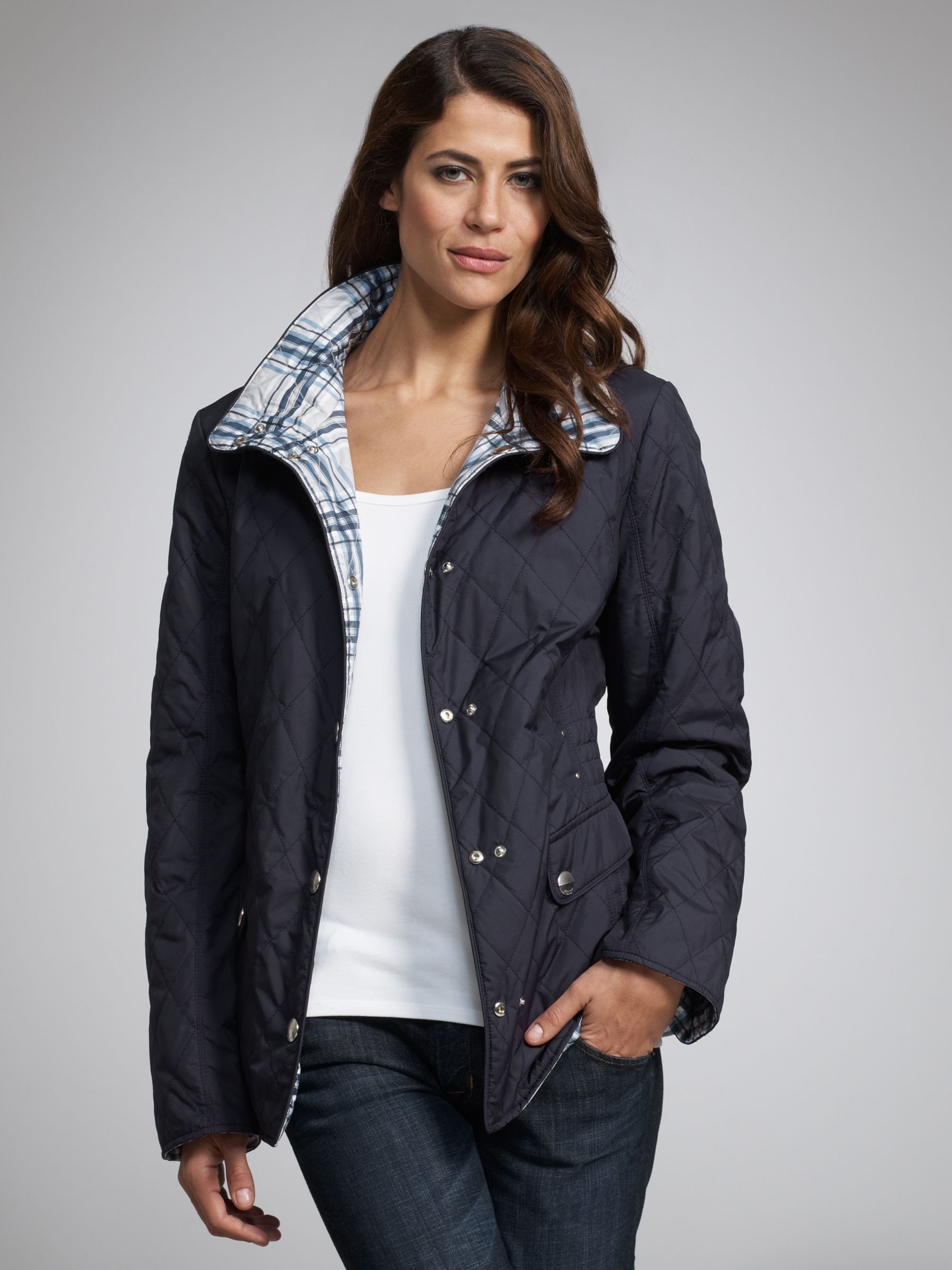 Gerry Weber Reversible Quilted Jacket, Navy at John Lewis