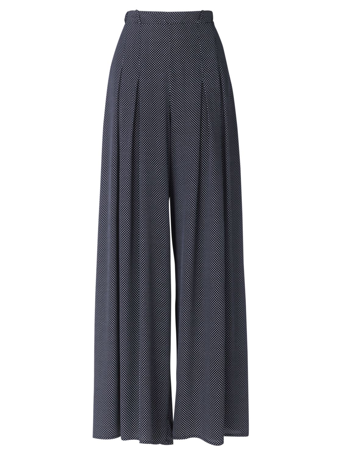 Phase Eight Spot Palazzo Trousers, Navy
