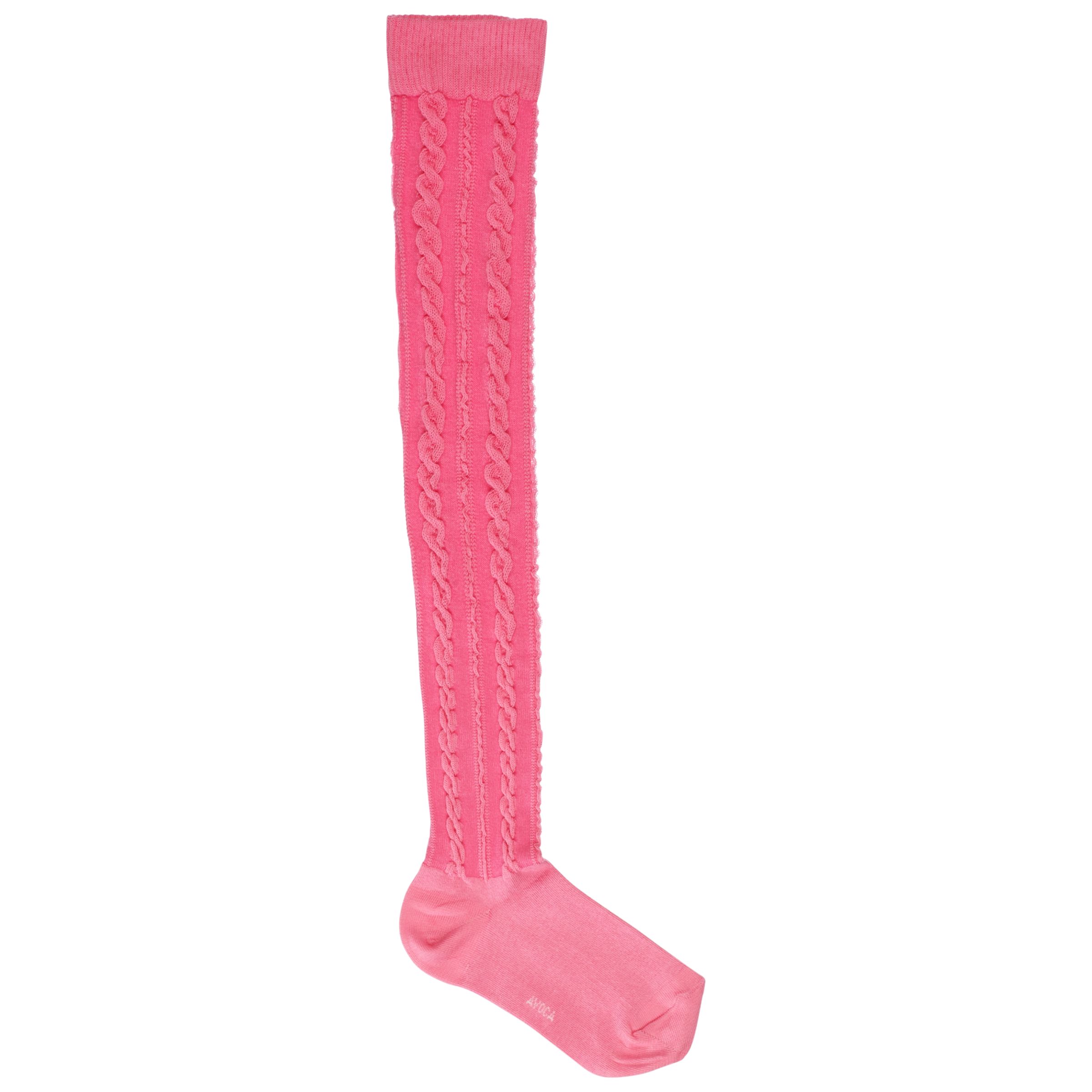 Avoca Aran Over The Knee Socks Pink