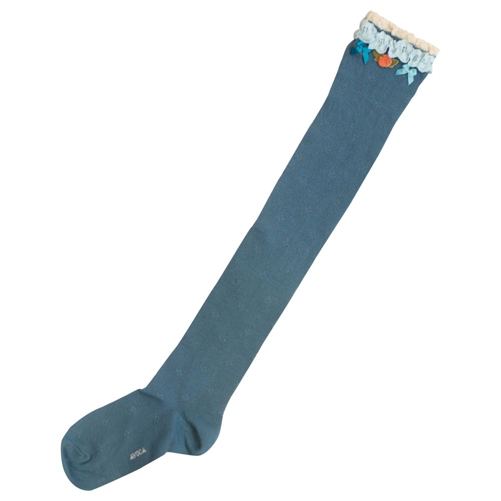 Avoca Ditsy Over The Knee Socks Ocean