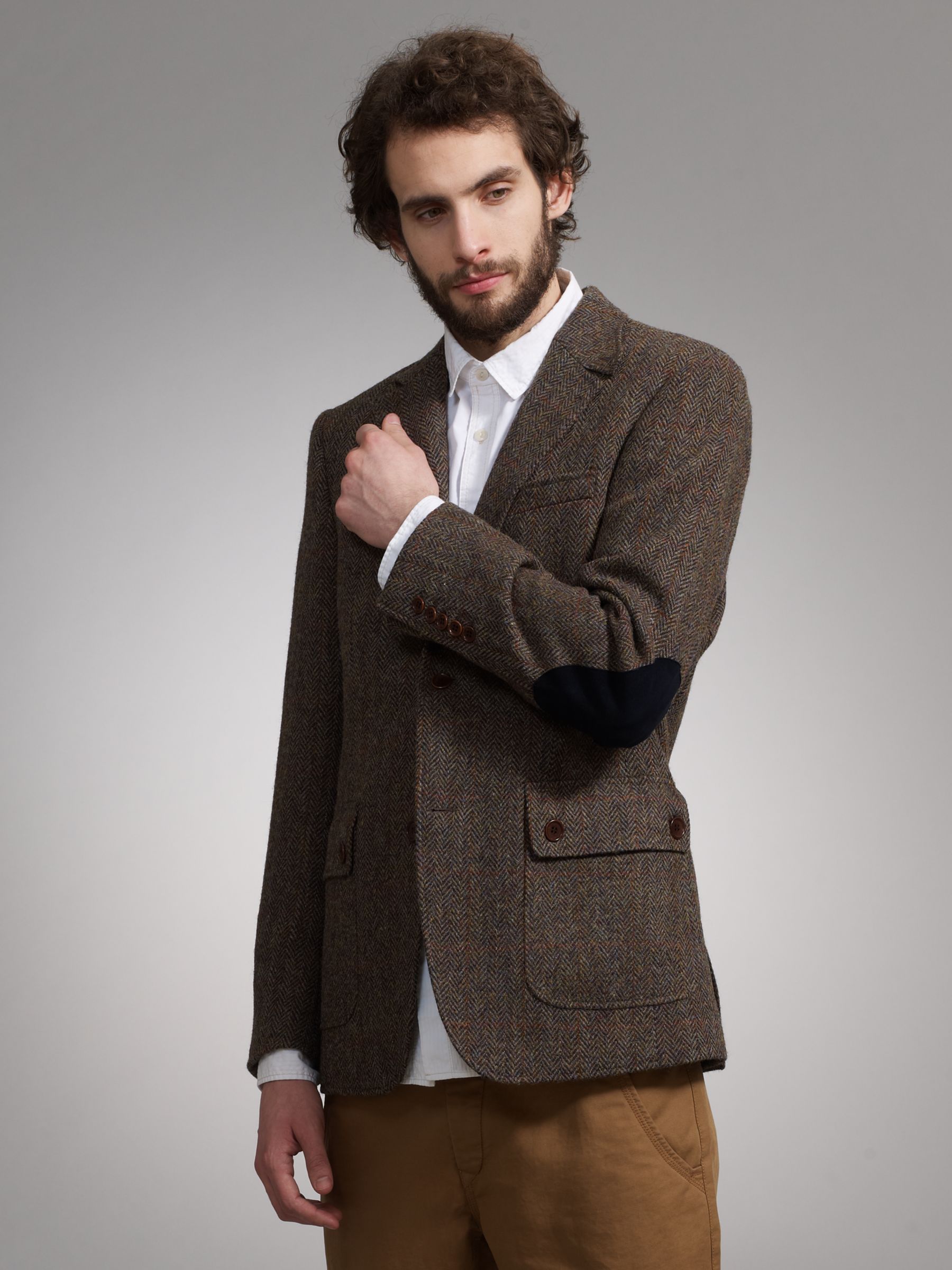 JOHN LEWIS & Co. Harris Tweed Workwear Blazer, Brown at John Lewis