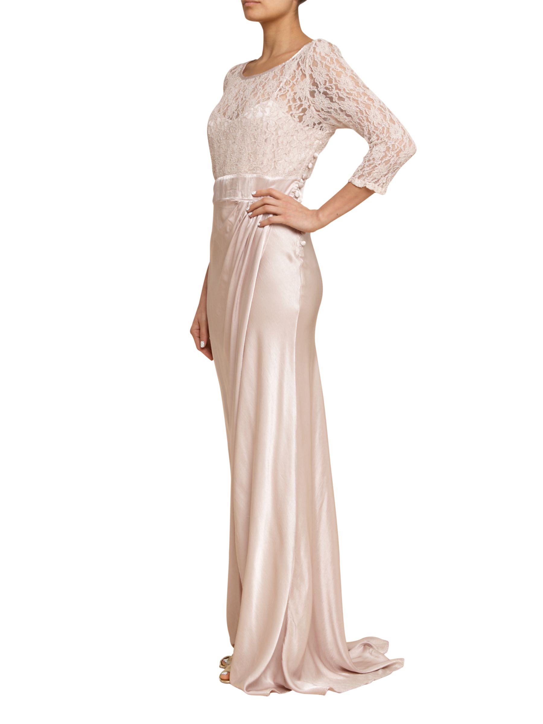 Ghost Taya Lace Maxi Dress, Pink at John Lewis