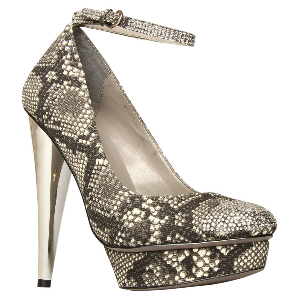 KG by Kurt Geiger Gem Canvas Platform Court Shoes, Black/White