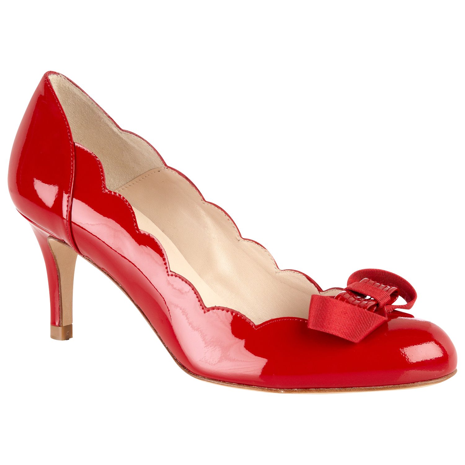L.K. Bennett Cleo Patent Court Shoe, Red at John Lewis