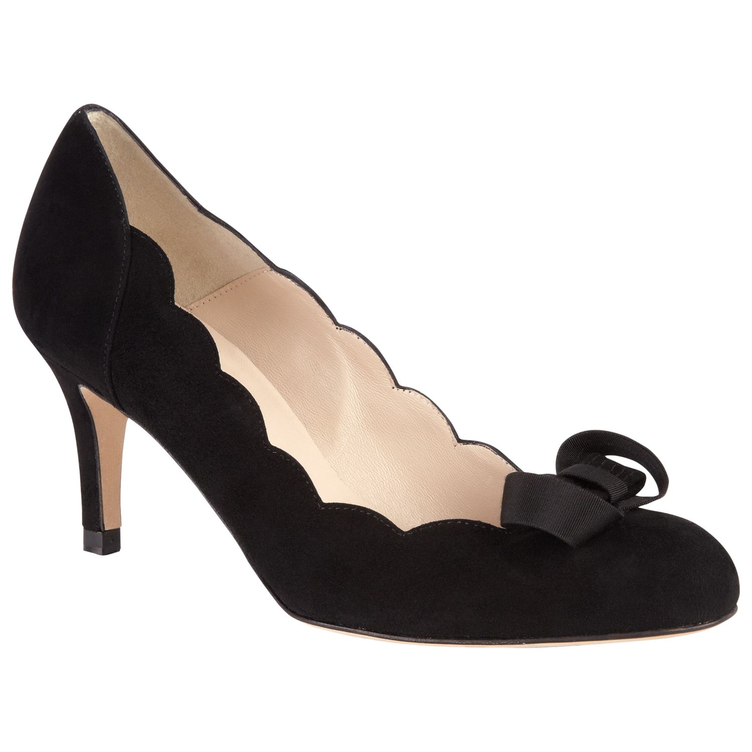 L.K. Bennett Cleo Suede Court Shoes, Black at John Lewis