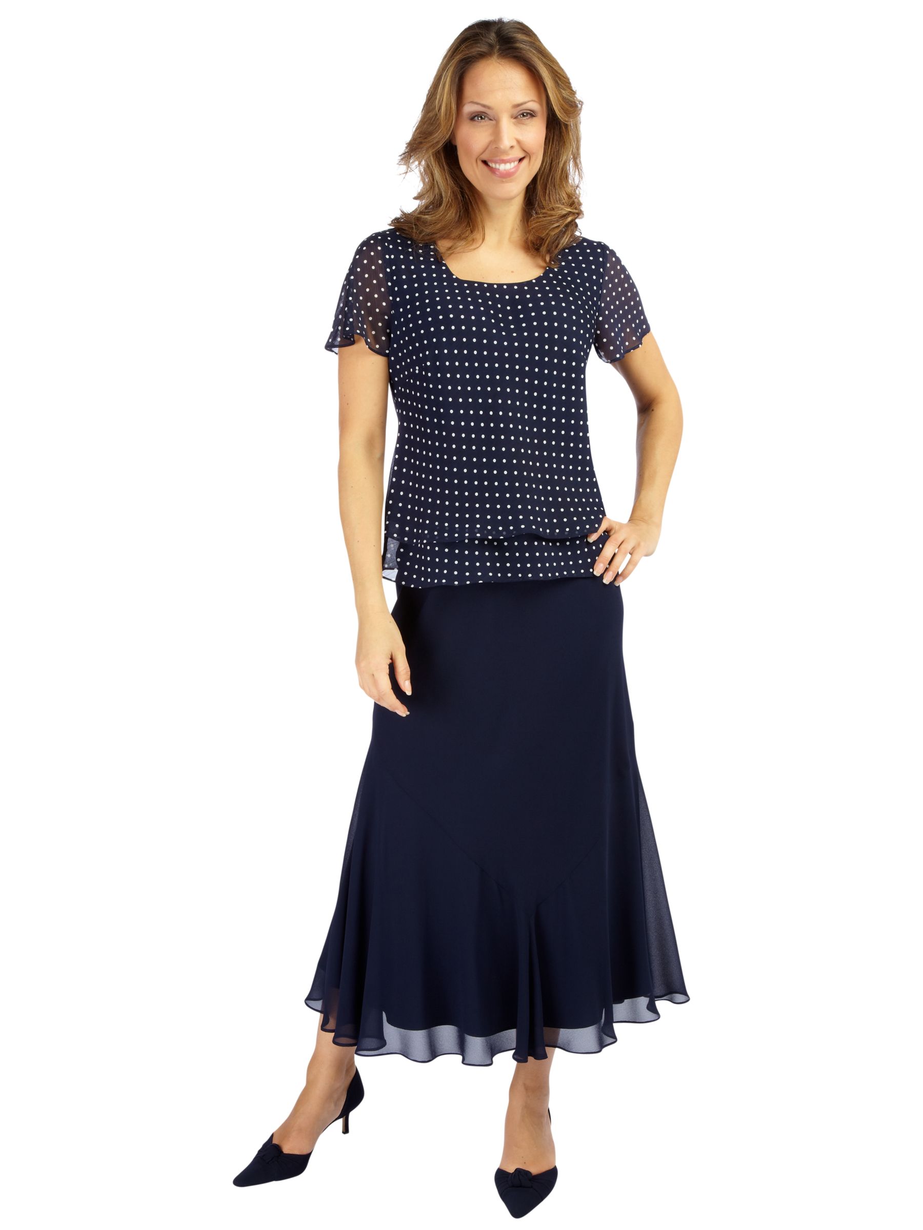 Windsmoor Spot Print Blouse, Navy