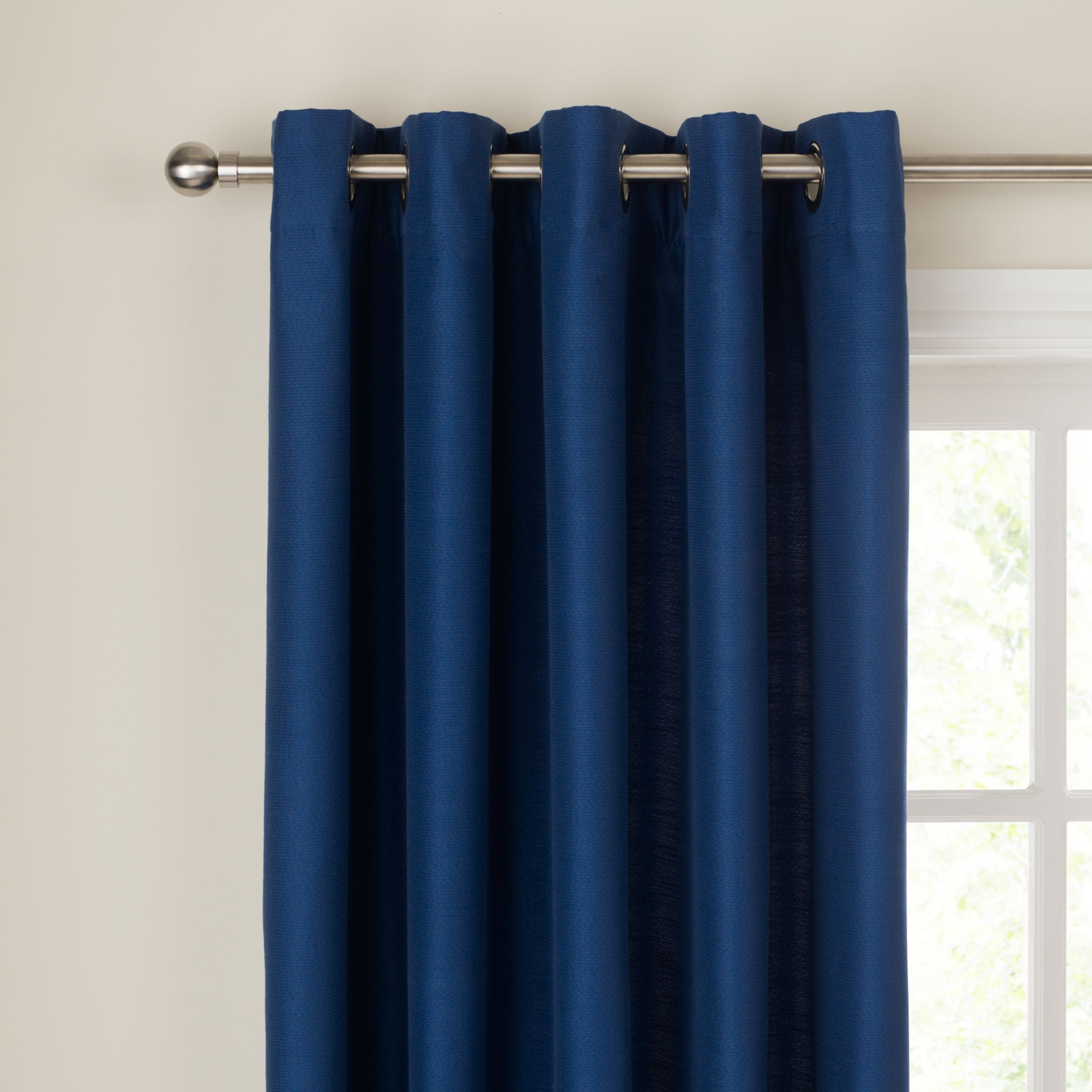  Curtains Online on Buy John Lewis Polycotton Rib Lined Eyelet Curtains  Blue Online At