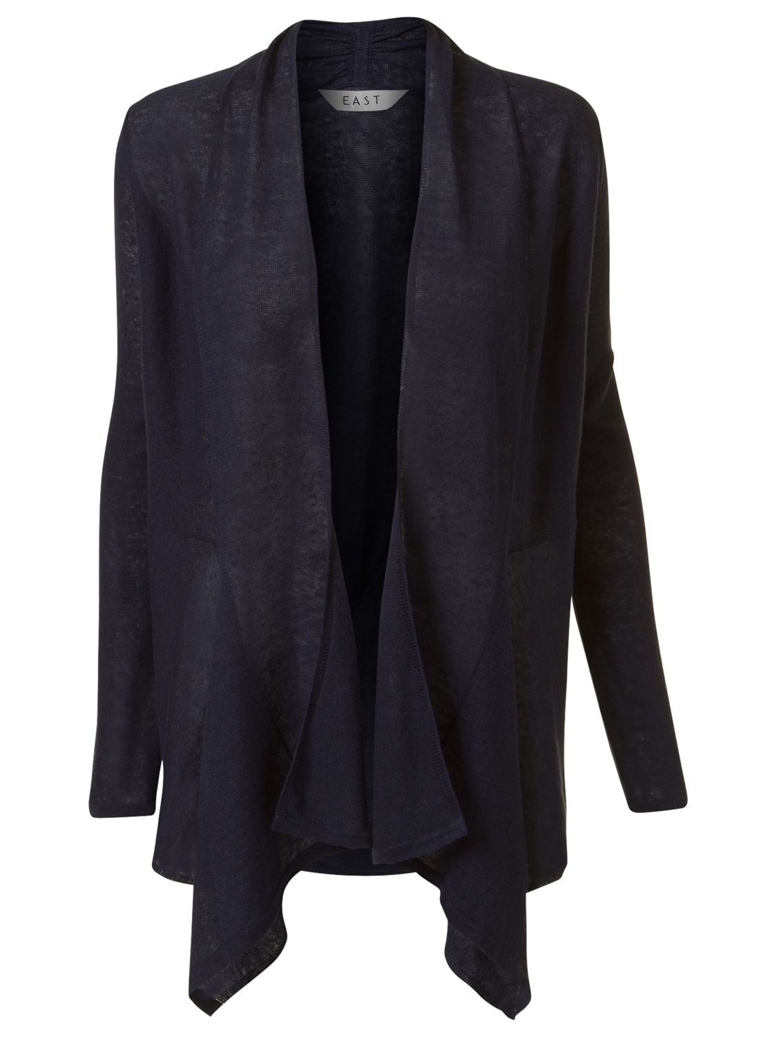 East Linen Knit Longline Cardigan, Peacoat