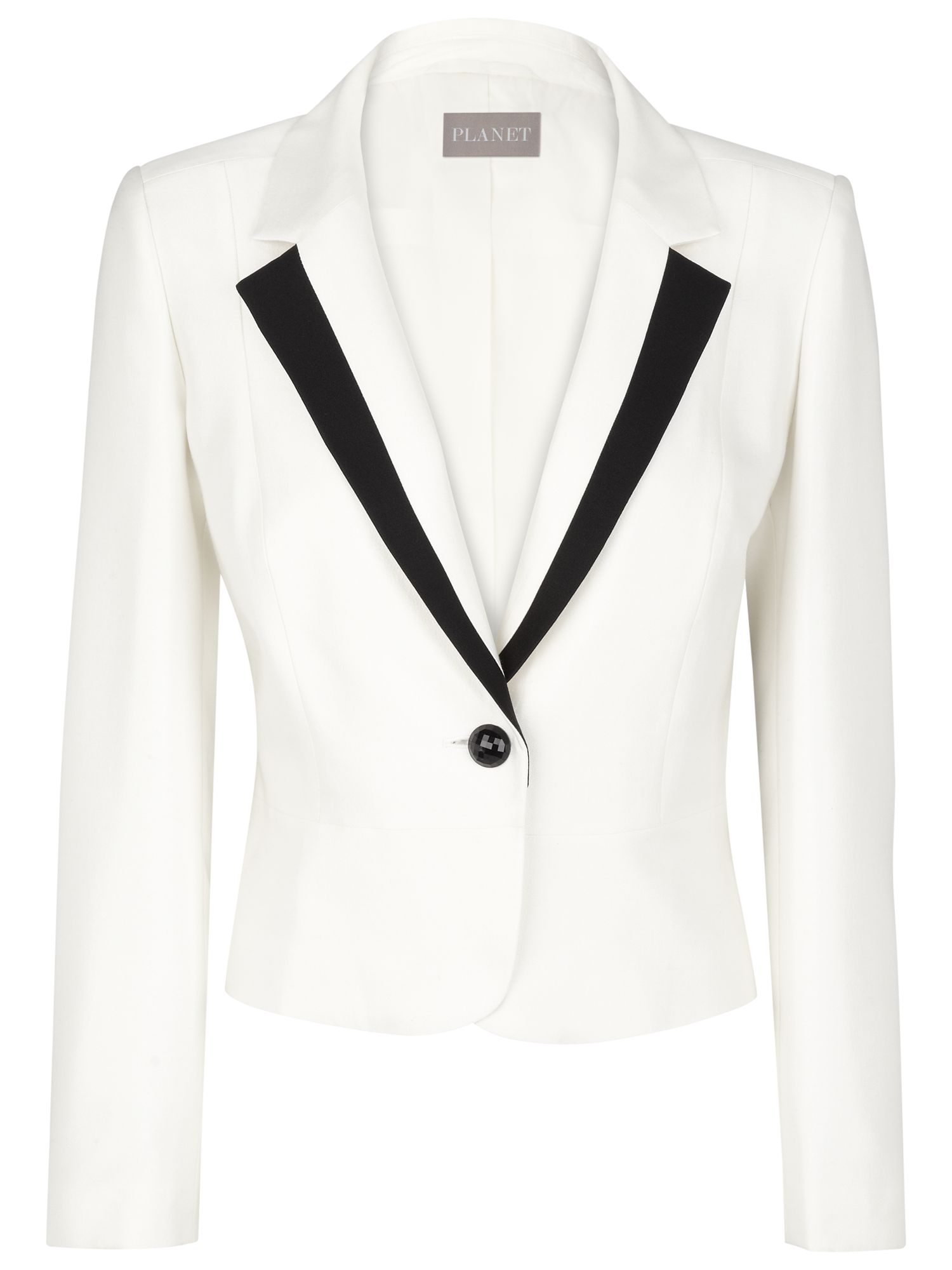 Planet Silk Cropped Jacket, Ivory at JohnLewis