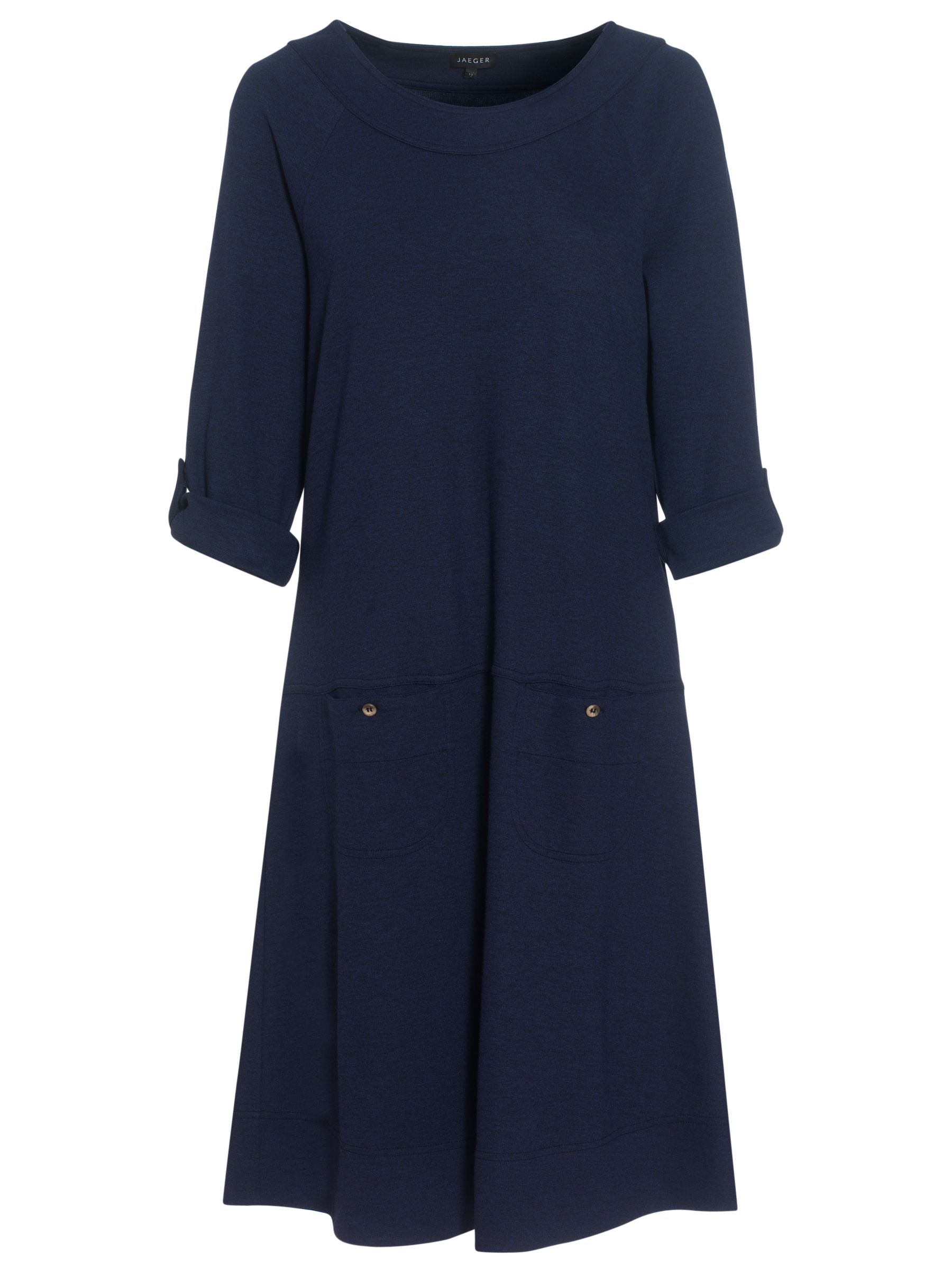 Jaeger Jersey Swing Dress, Navy at John Lewis