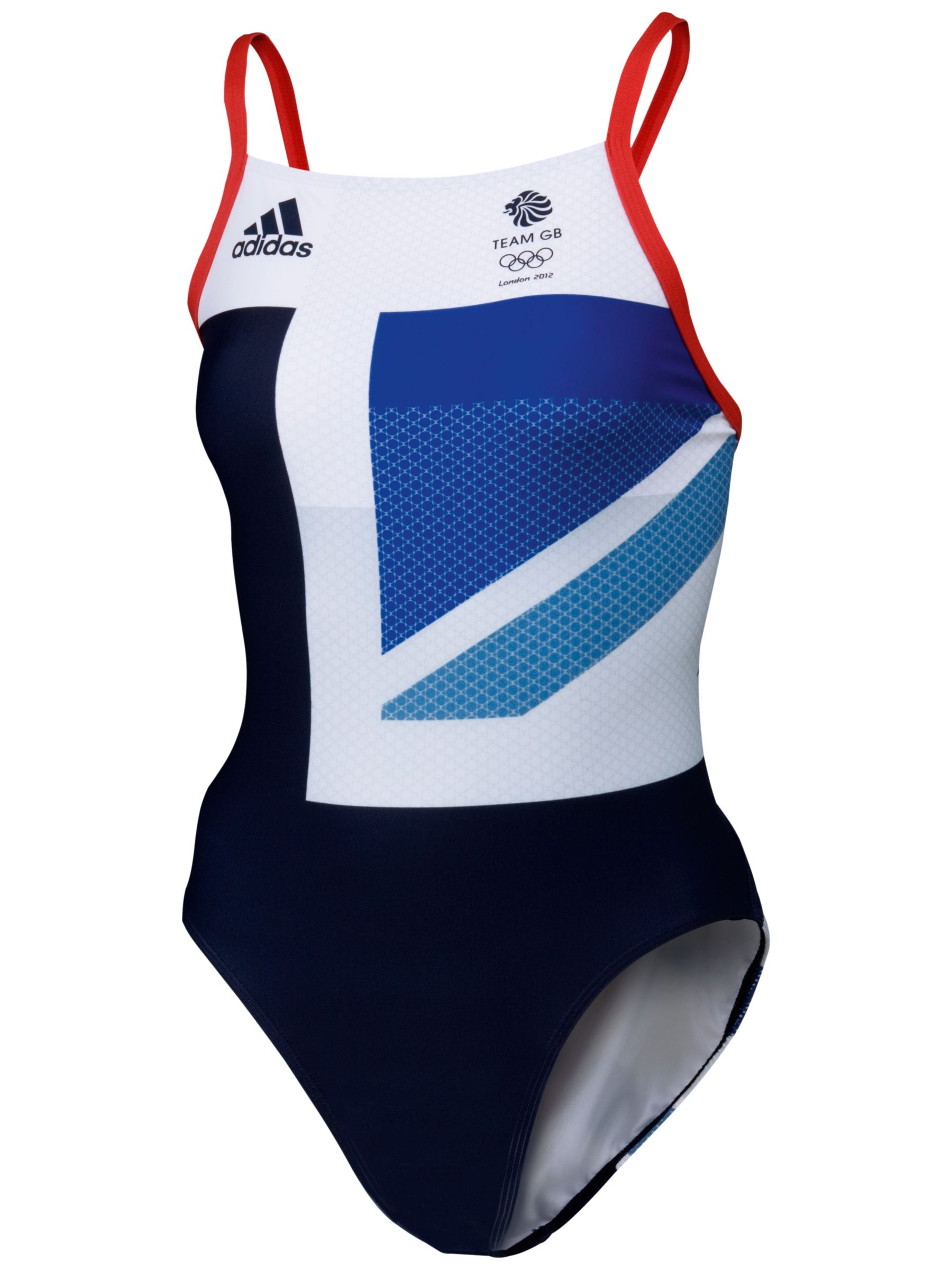 John Lewis Adidas Team GB Replica Swimsuit, Indigo
