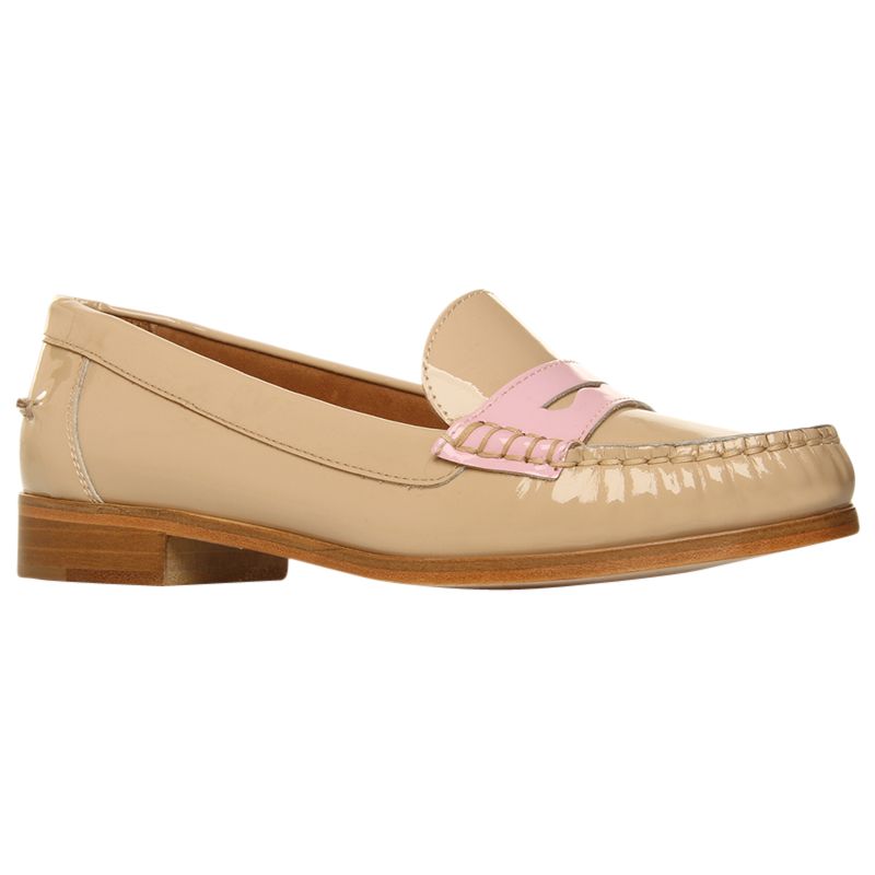 Kurt Geiger Moon Patent Loafers, Beige at John Lewis