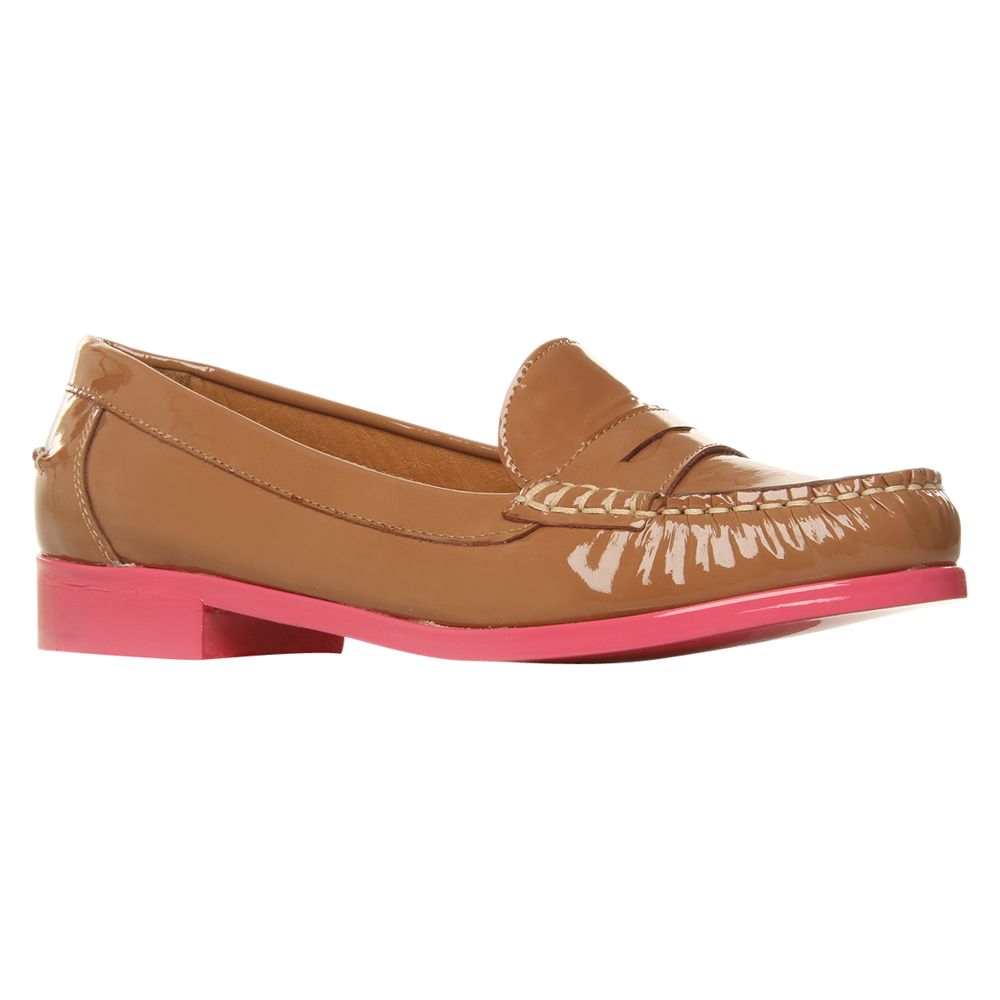 Kurt Geiger Moon Patent Loafers, Camel at John Lewis