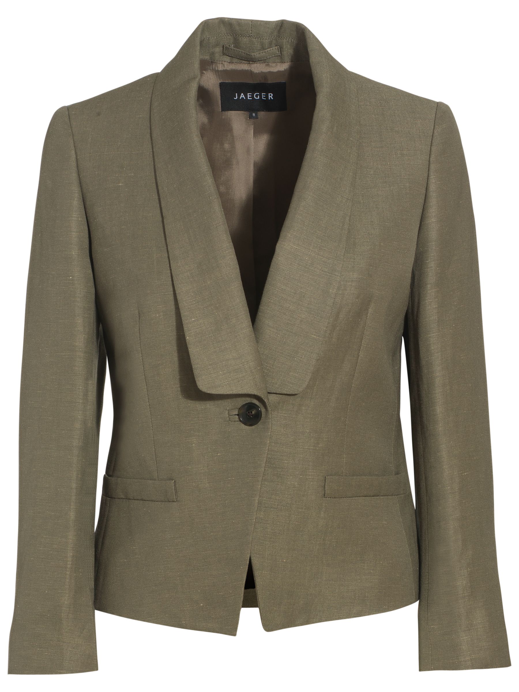 Jaeger Shawl Collar Jacket, Mushroom at John Lewis