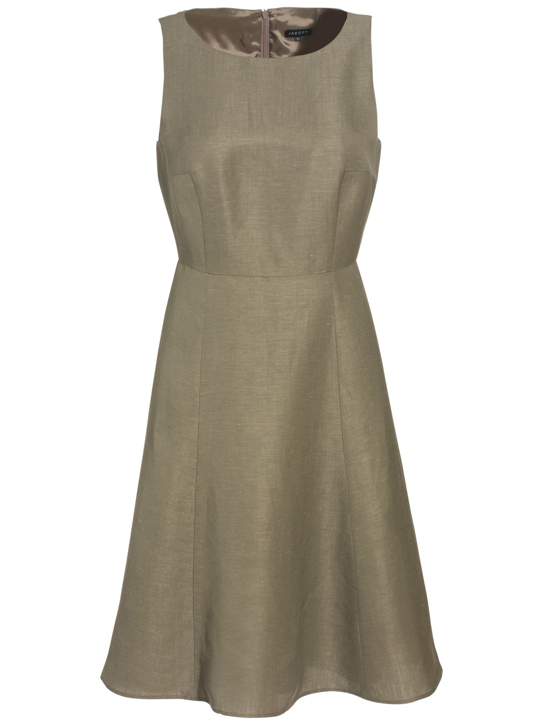 Jaeger Flare Hem Dress, Mushroom at John Lewis