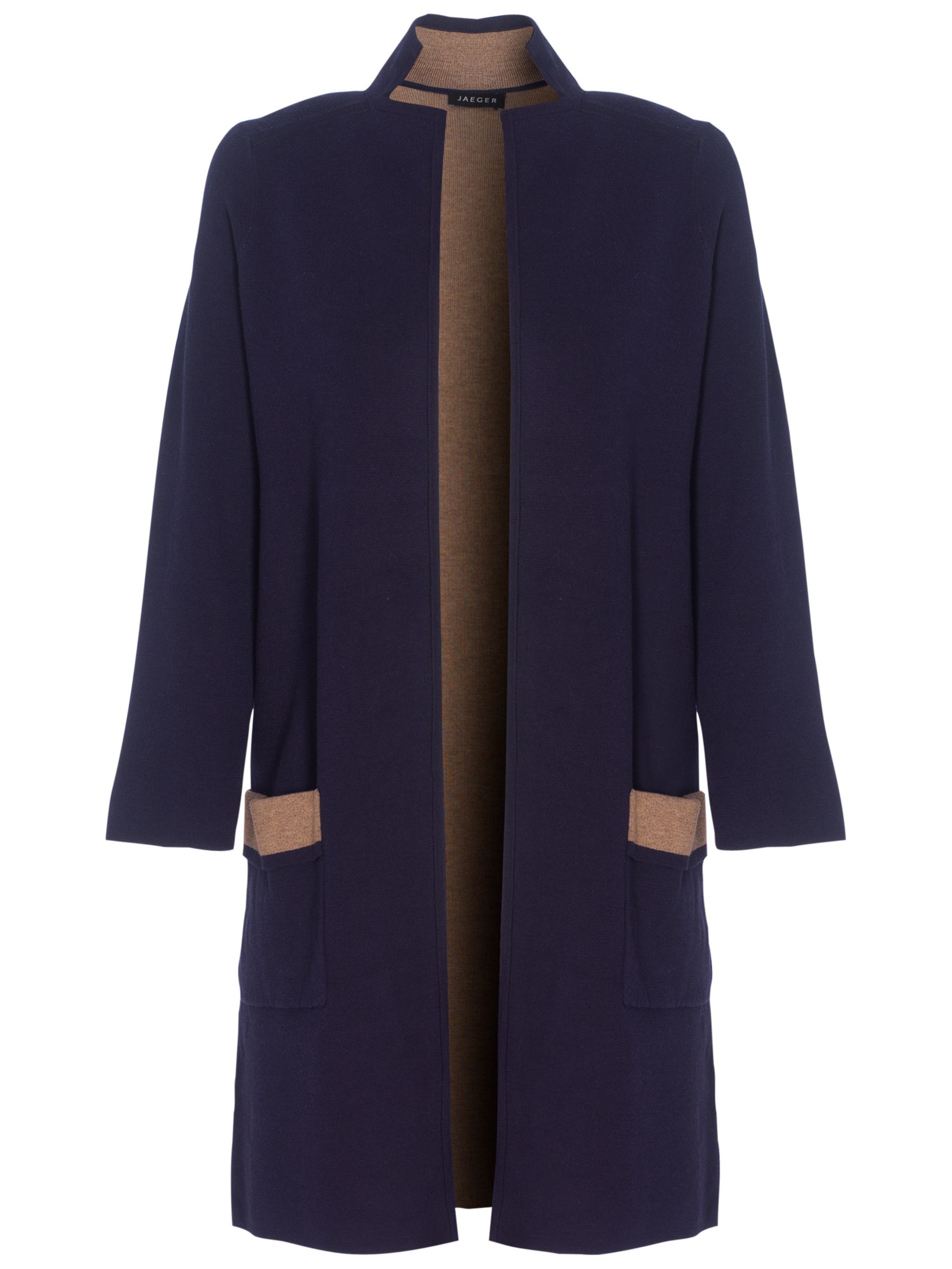 Jaeger Buckle Detail Cardigan, Navy at John Lewis