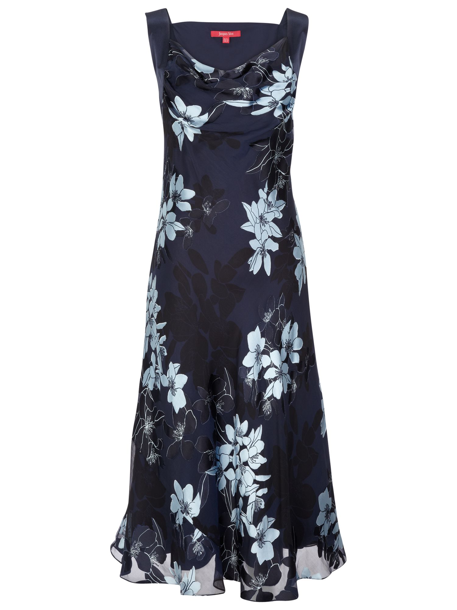 Jacques Vert Shadow Floral Devore Dress, Monique at John Lewis
