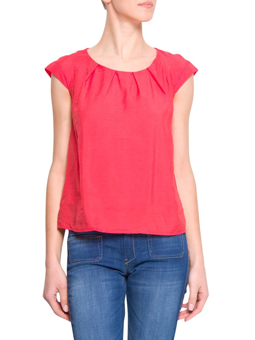 Mango Shirt Sleeve Blouse, Coral