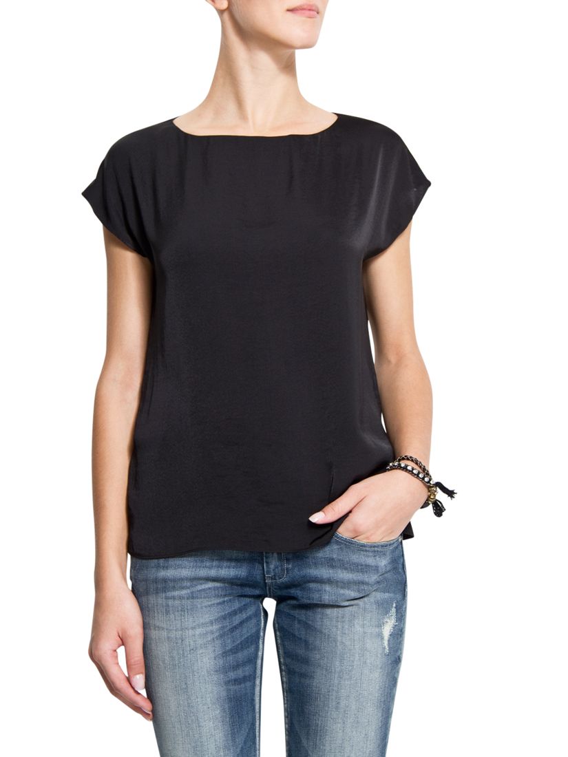 Mango Teardrop Closure Blouse, Black