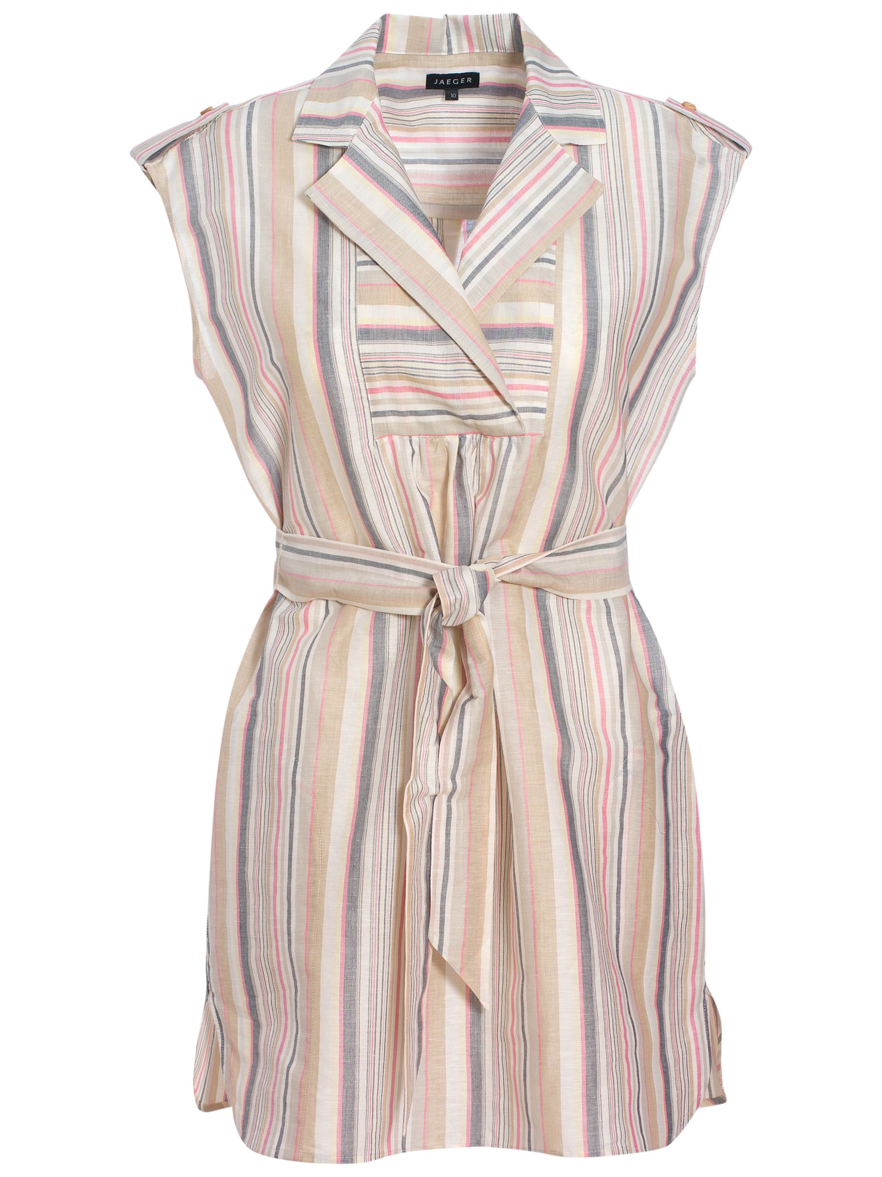 Jaeger Linen Striped Shirt Tunic, Multi at John Lewis